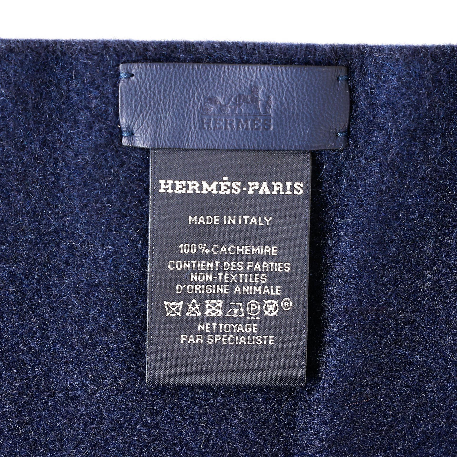 ランク N 新品 HERMÈS エルメス アリュメットマフラー ブルー カシミヤ - 5