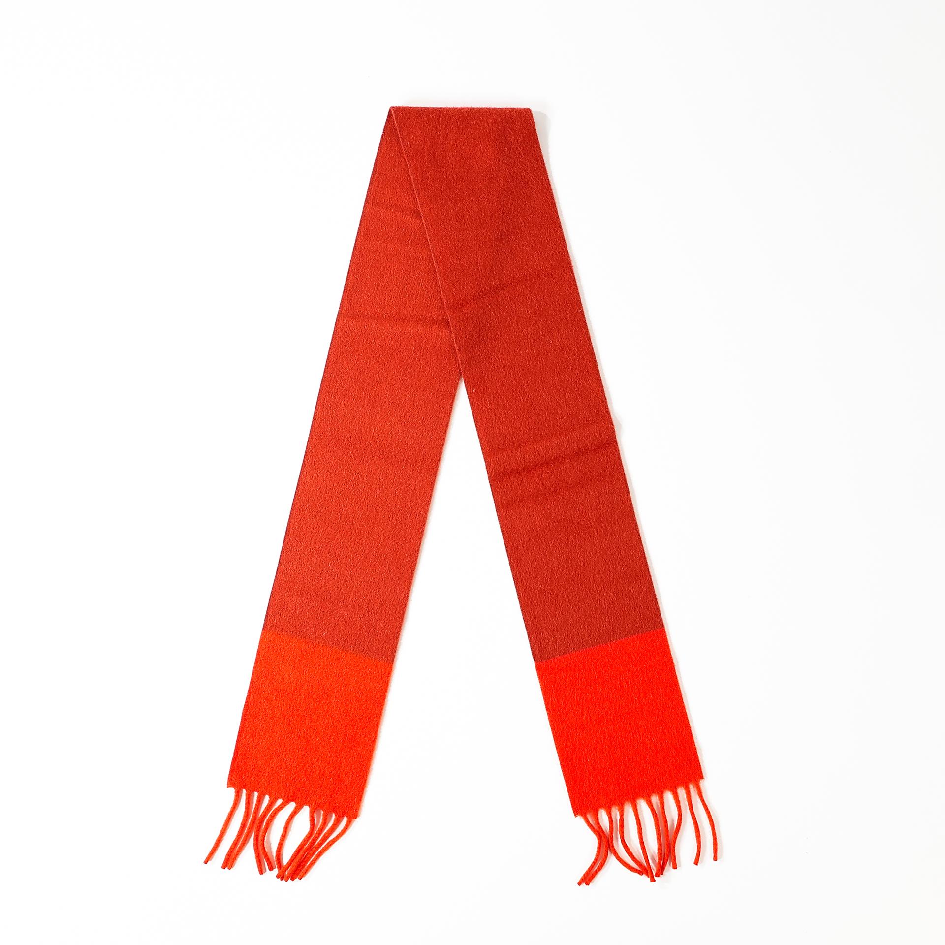 Brand New ( Rank N ) HERMÈS Allumette muffler Orange Cashmere - 2