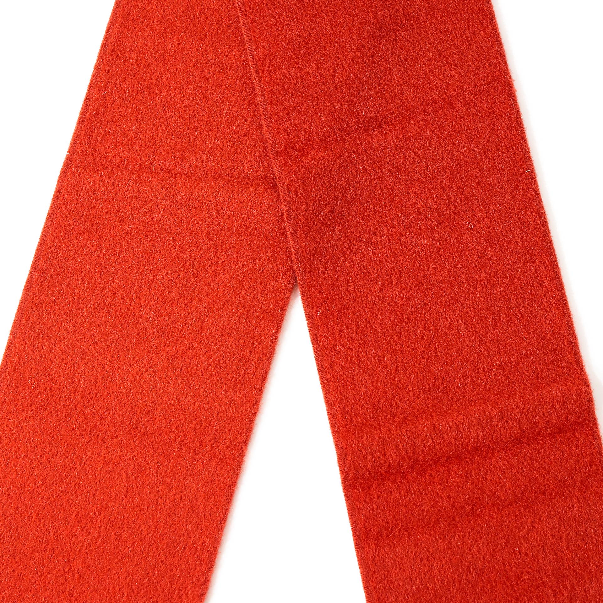 Brand New ( Rank N ) HERMÈS Allumette muffler Orange Cashmere - 3