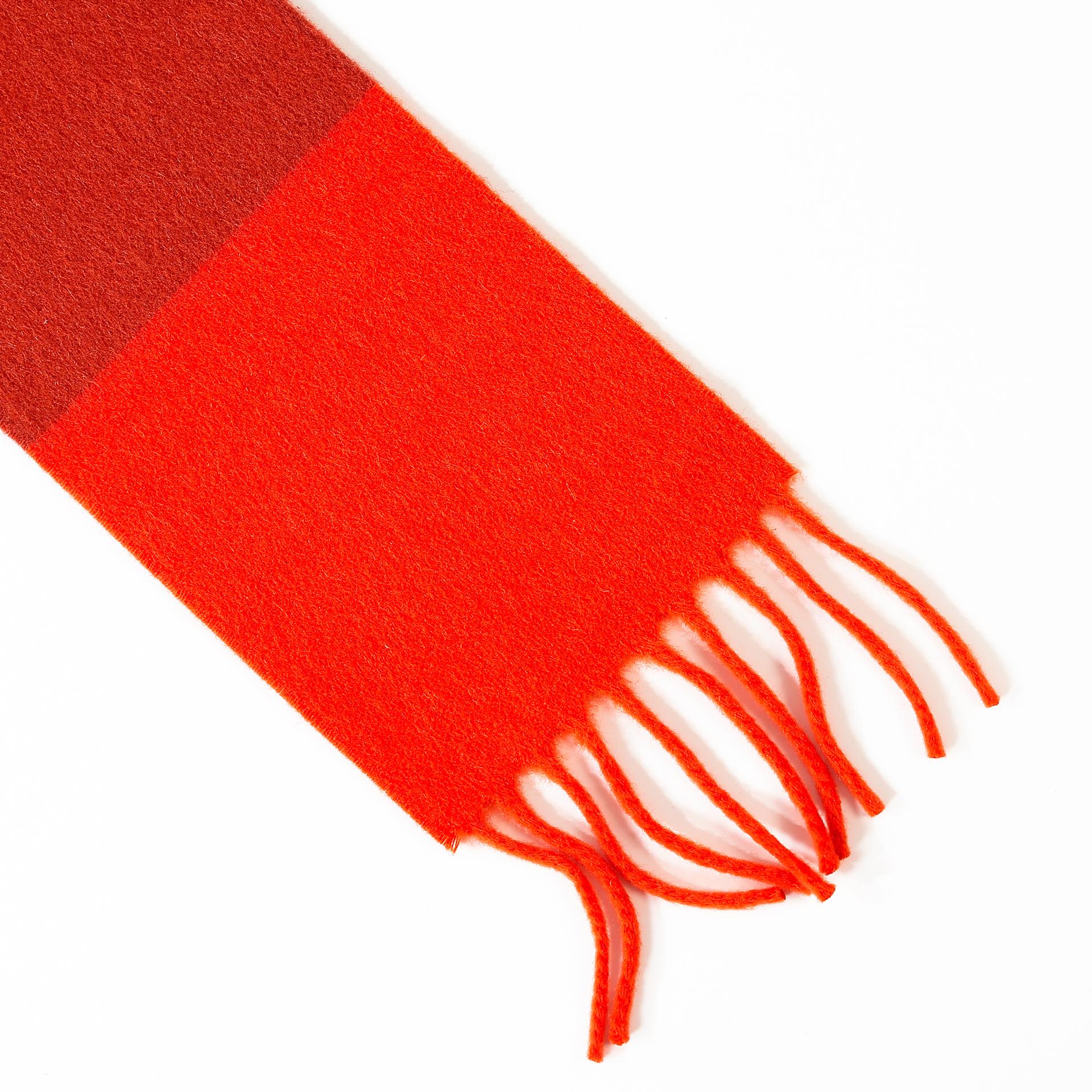 Brand New ( Rank N ) HERMÈS Allumette muffler Orange Cashmere - 4