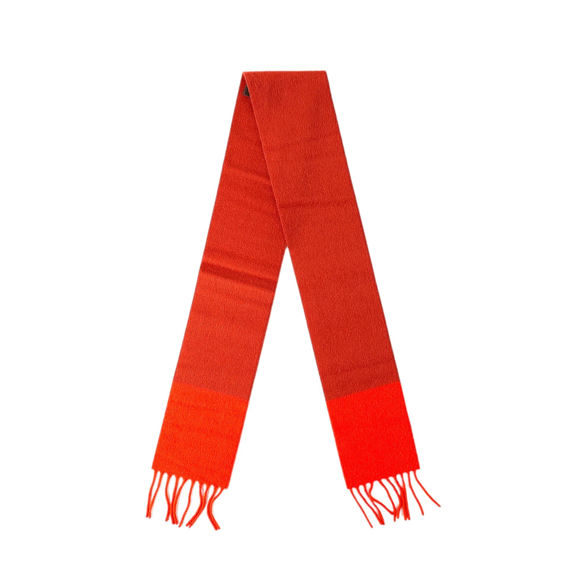 Brand New ( Rank N ) HERMÈS Allumette muffler Orange Cashmere - 1
