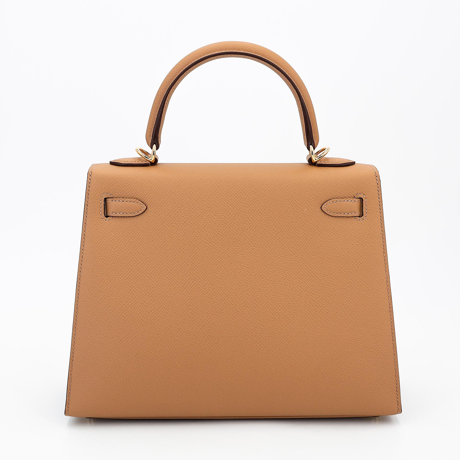 Unused ( Rank NS ) HERMÈS Kelly 25 Sellier Biscuit (4B) Epsom Gold hardware Z (2021) - 2