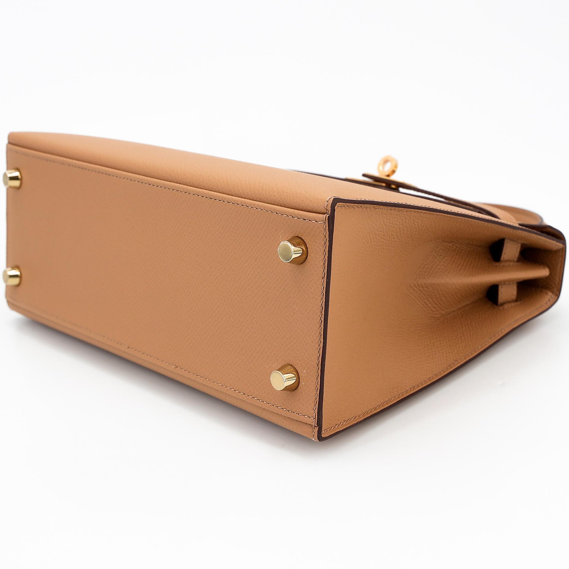 Unused ( Rank NS ) HERMÈS Kelly 25 Sellier Biscuit (4B) Epsom Gold hardware Z (2021) - 4