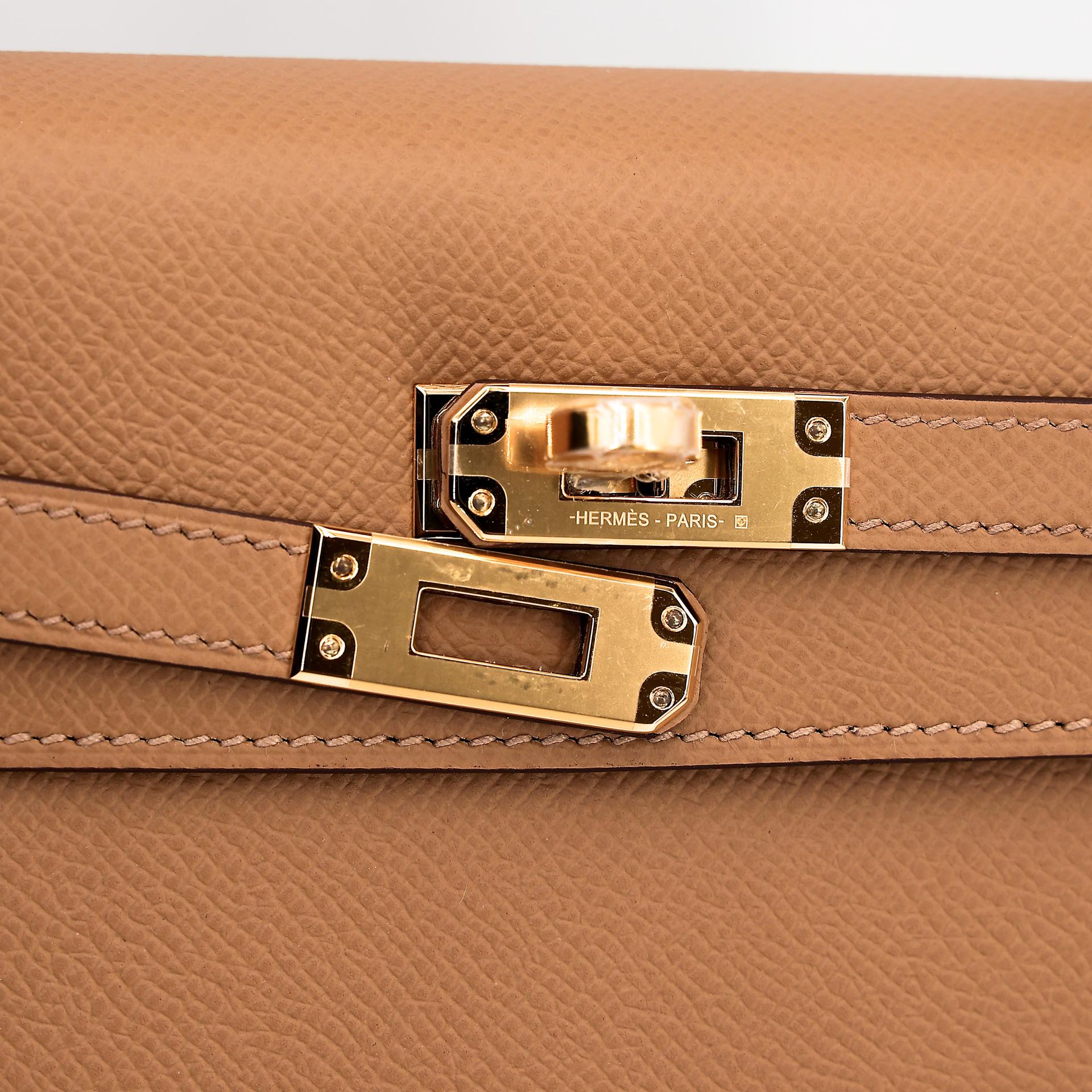 Unused ( Rank NS ) HERMÈS Kelly 25 Sellier Biscuit (4B) Epsom Gold hardware Z (2021) - 8