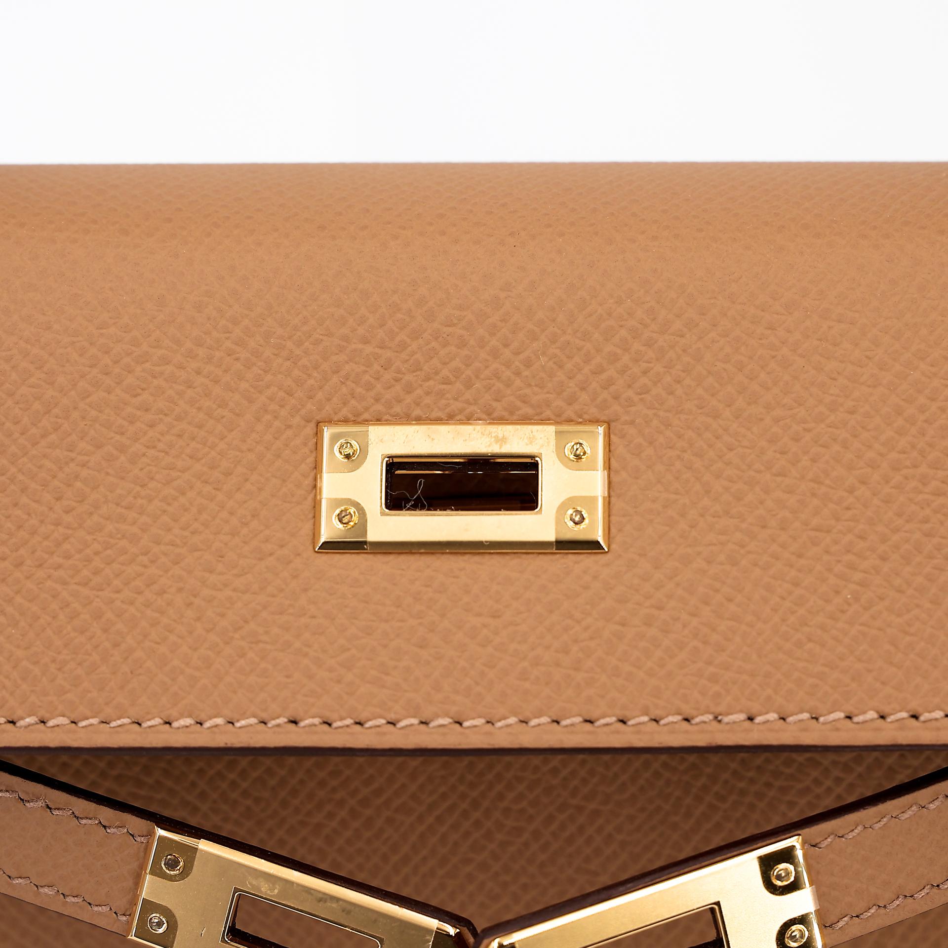 Unused ( Rank NS ) HERMÈS Kelly 25 Sellier Biscuit (4B) Epsom Gold hardware Z (2021) - 9