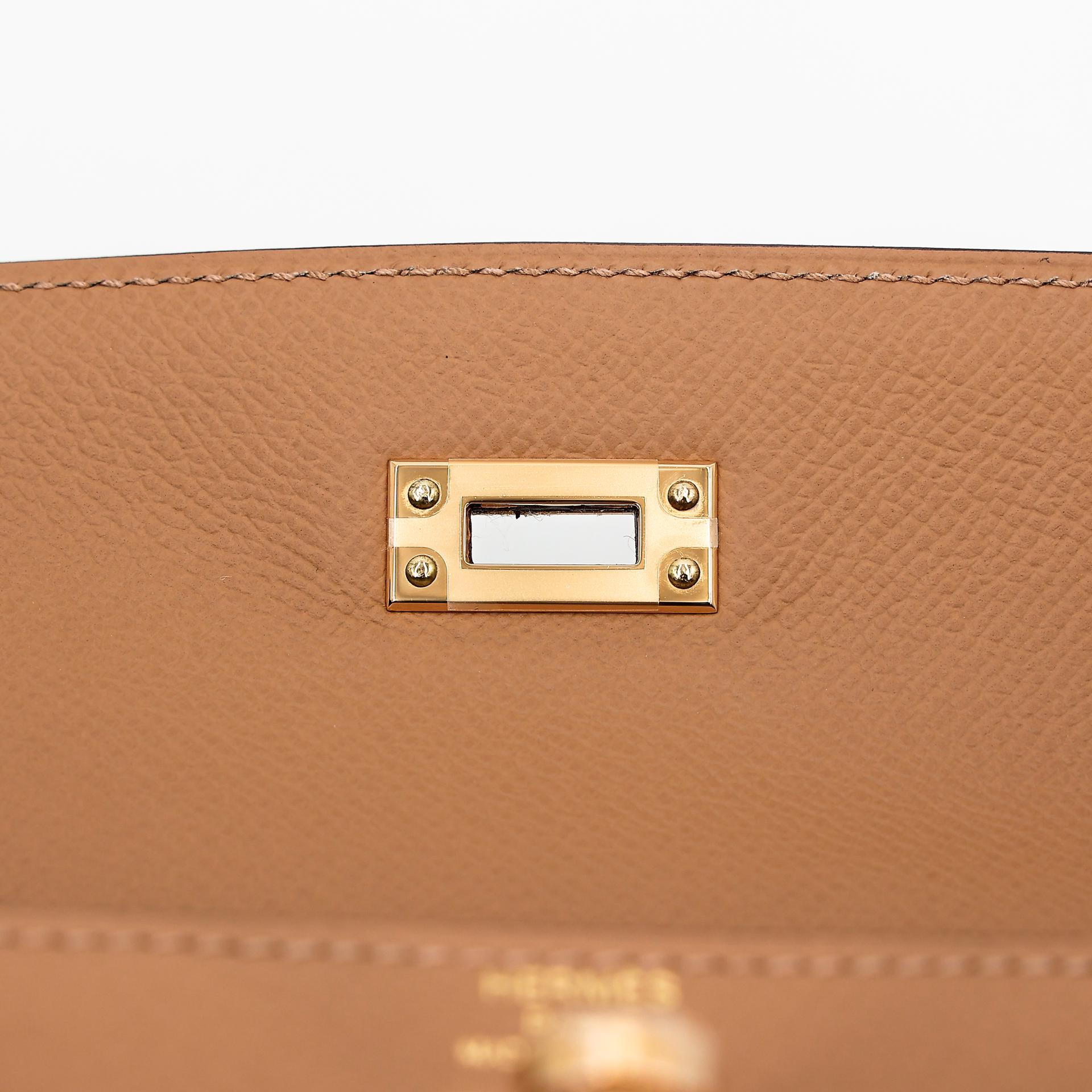 Unused ( Rank NS ) HERMÈS Kelly 25 Sellier Biscuit (4B) Epsom Gold hardware Z (2021) - 10