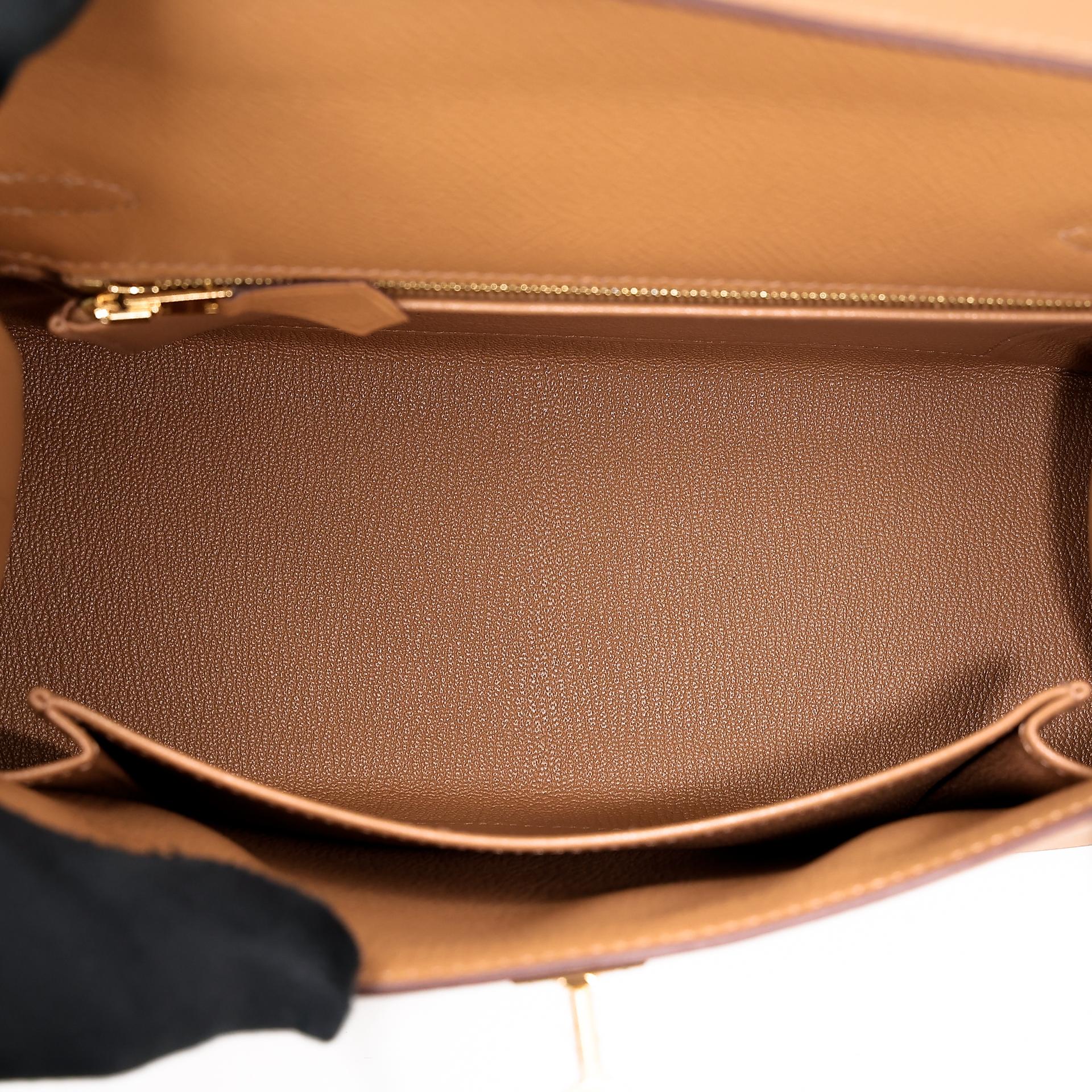Unused ( Rank NS ) HERMÈS Kelly 25 Sellier Biscuit (4B) Epsom Gold hardware Z (2021) - 12