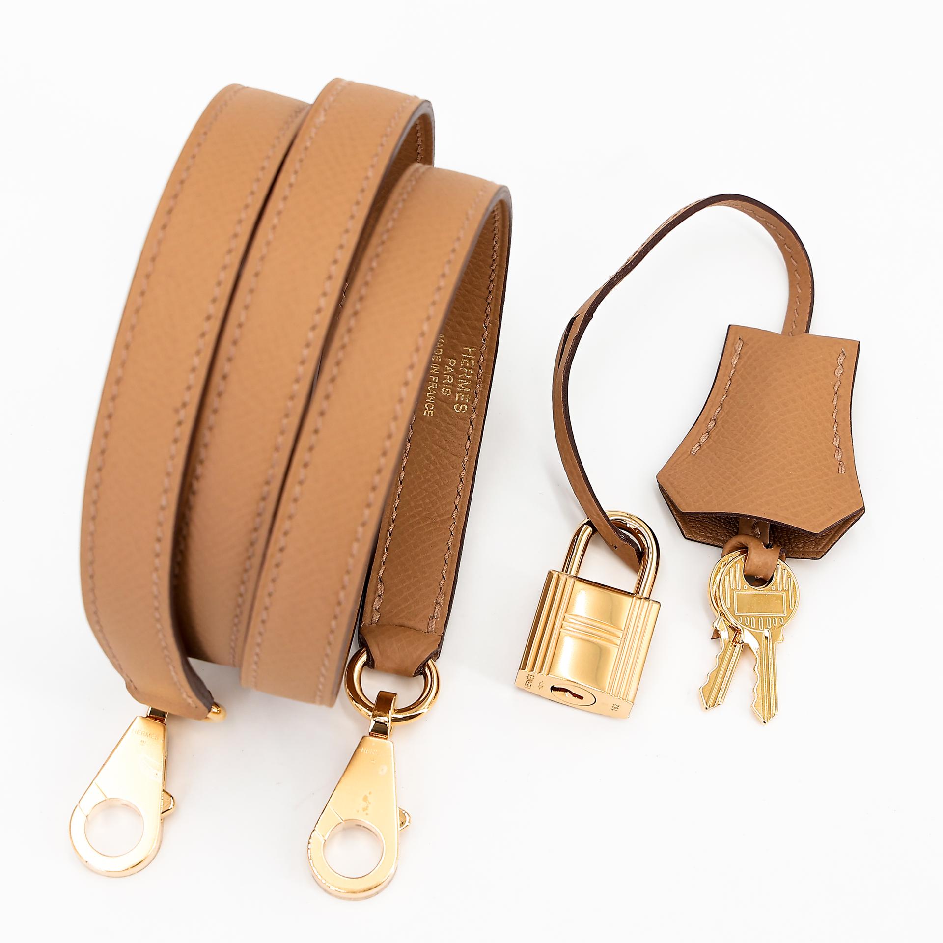 Unused ( Rank NS ) HERMÈS Kelly 25 Sellier Biscuit (4B) Epsom Gold hardware Z (2021) - 16