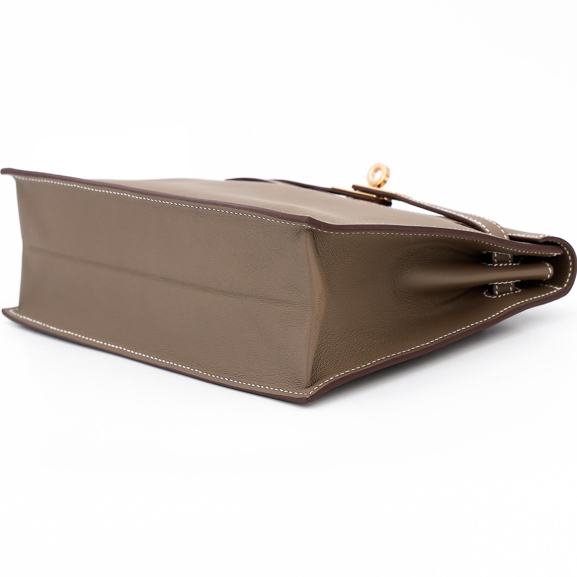 Brand New ( Rank N ) HERMÈS Kelly Danse Etoupe (18) Swift Gold hardware W (2024) - 3