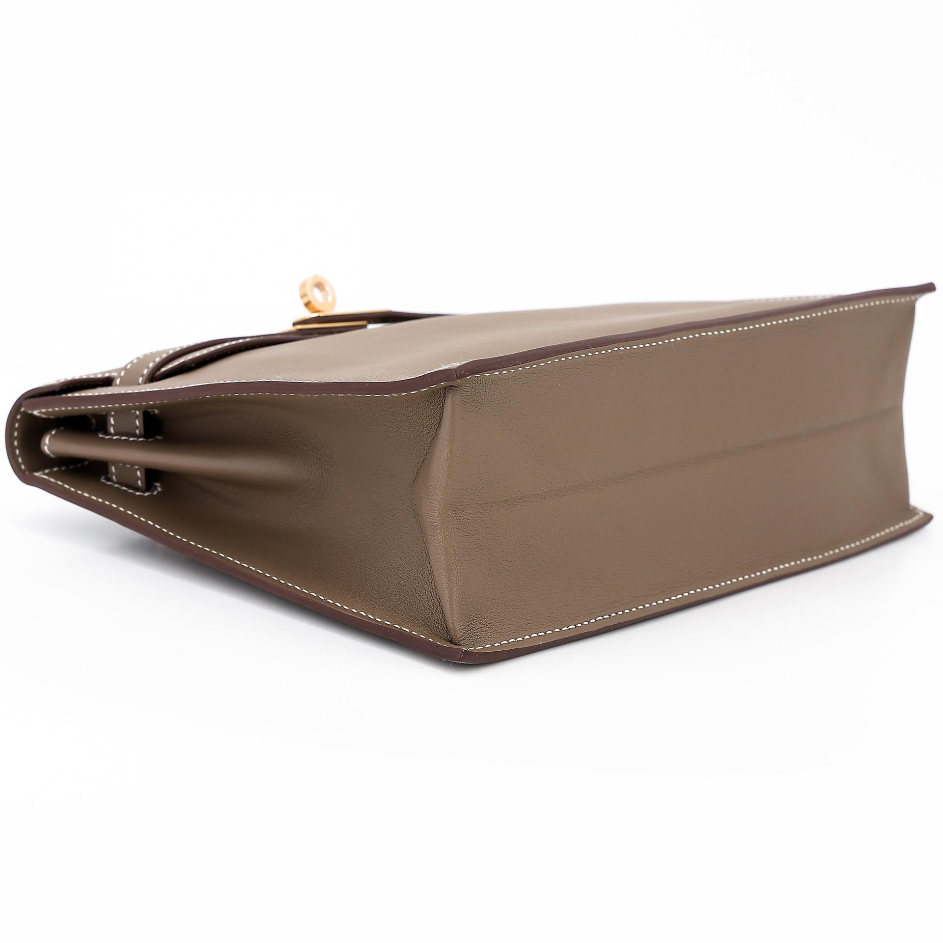 Brand New ( Rank N ) HERMÈS Kelly Danse Etoupe (18) Swift Gold hardware W (2024) - 4