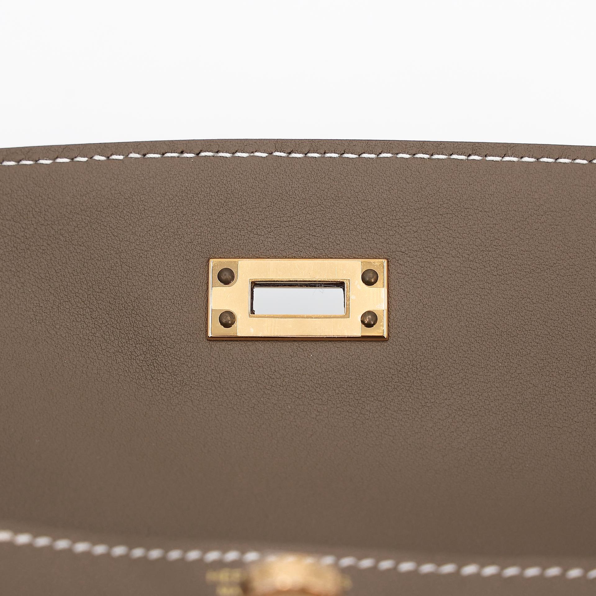 Brand New ( Rank N ) HERMÈS Kelly Danse Etoupe (18) Swift Gold hardware W (2024) - 9