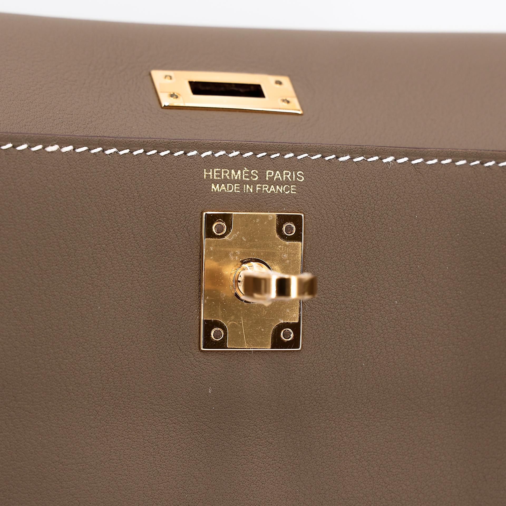 Brand New ( Rank N ) HERMÈS Kelly Danse Etoupe (18) Swift Gold hardware W (2024) - 10