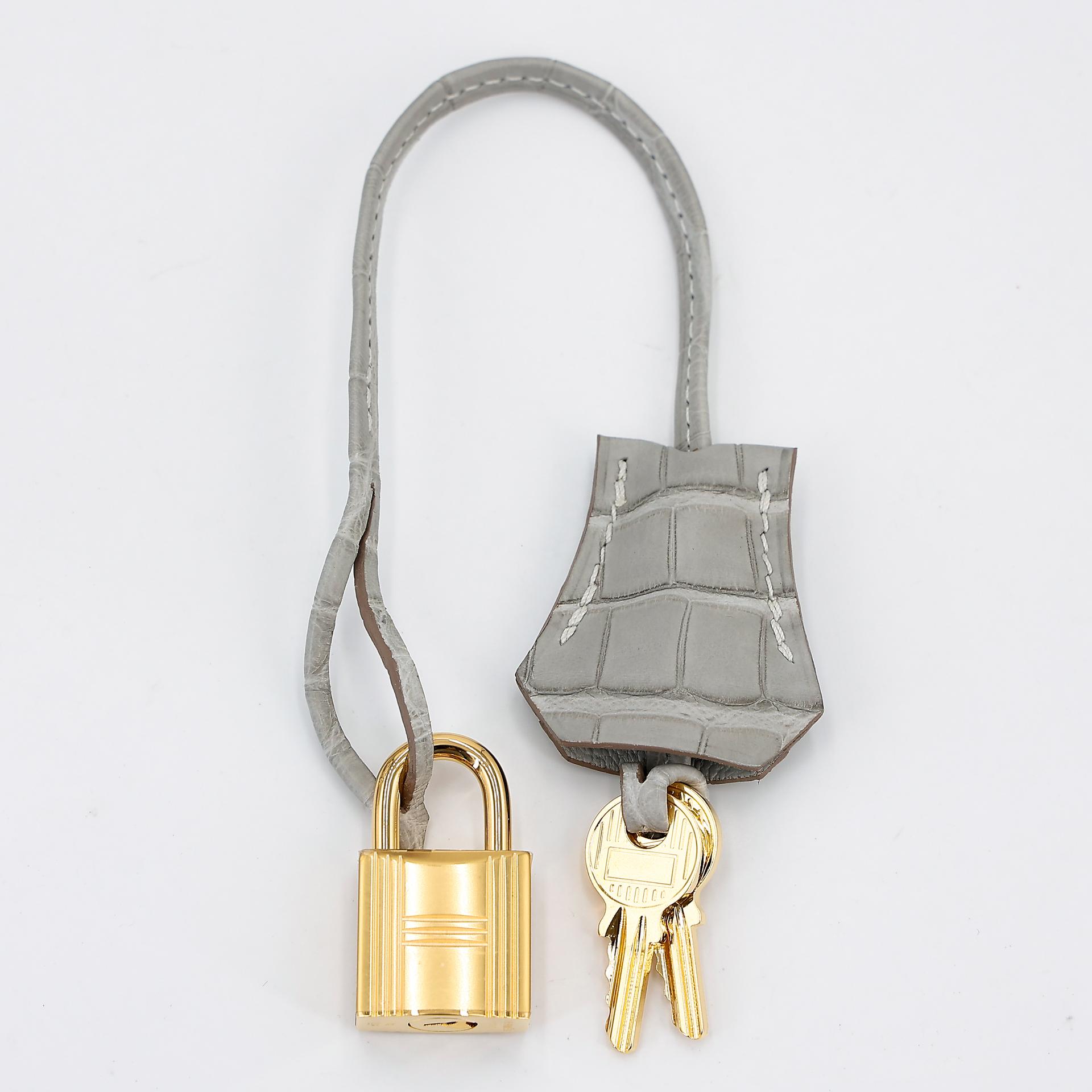 Brand New ( Rank N ) HERMÈS Birkin 30 Touch Gris Perle (80) Togo Matte Alligator Gold hardware B (2023) - 14