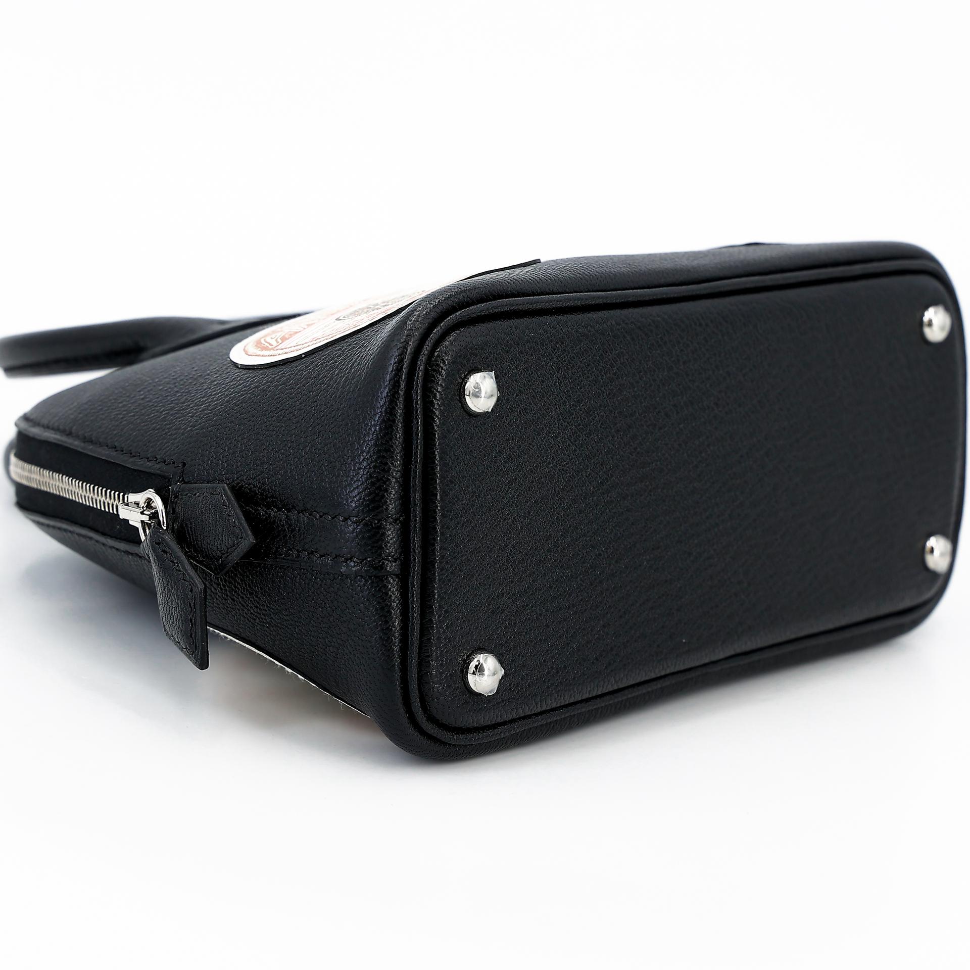 Brand New ( Rank N ) HERMÈS Limited Edition Mini Bolide 1923 Travel Black (89) Chevre Palladium hardware W (2024) - 5