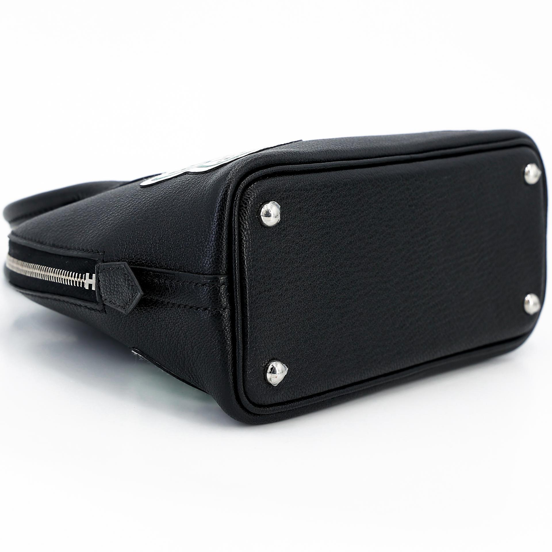 Brand New ( Rank N ) HERMÈS Limited Edition Mini Bolide 1923 Travel Black (89) Chevre Palladium hardware W (2024) - 7
