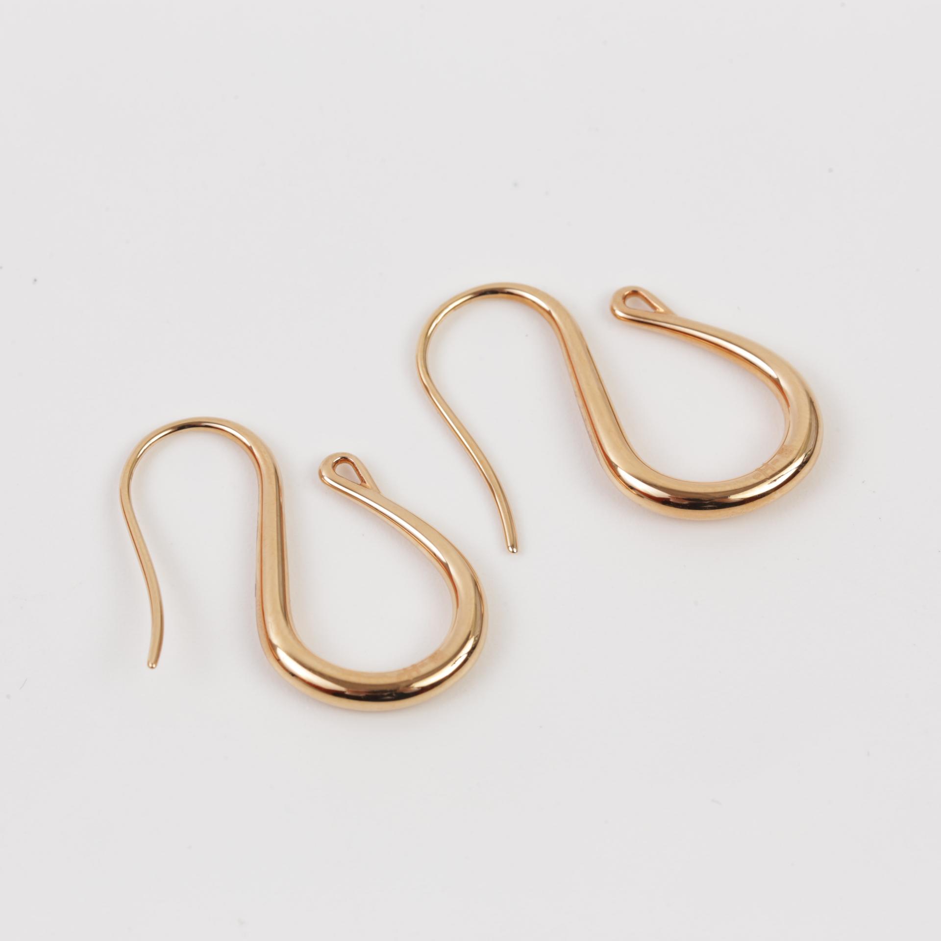 Very Good ( Rank A) HERMÈS O'Maillon earrings Etoupe (18) Gold (37) - 3