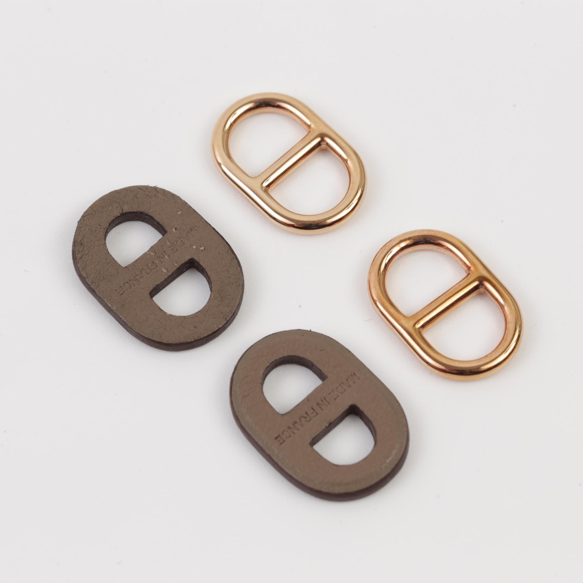 Very Good ( Rank A) HERMÈS O'Maillon earrings Etoupe (18) Gold (37) - 4