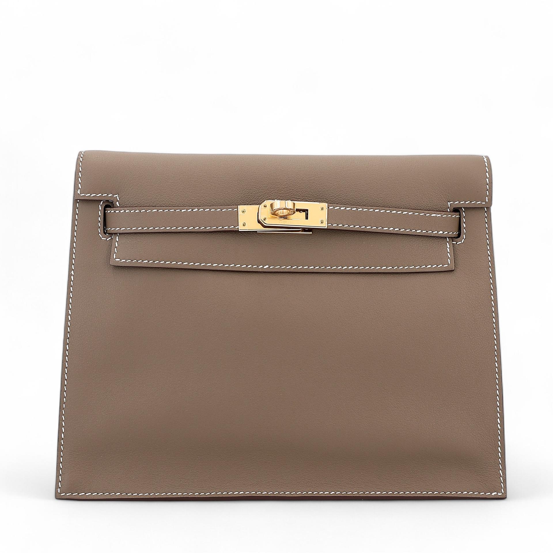 Brand New ( Rank N ) HERMÈS Kelly Danse Etoupe (18) Swift Gold hardware W (2024) - 1