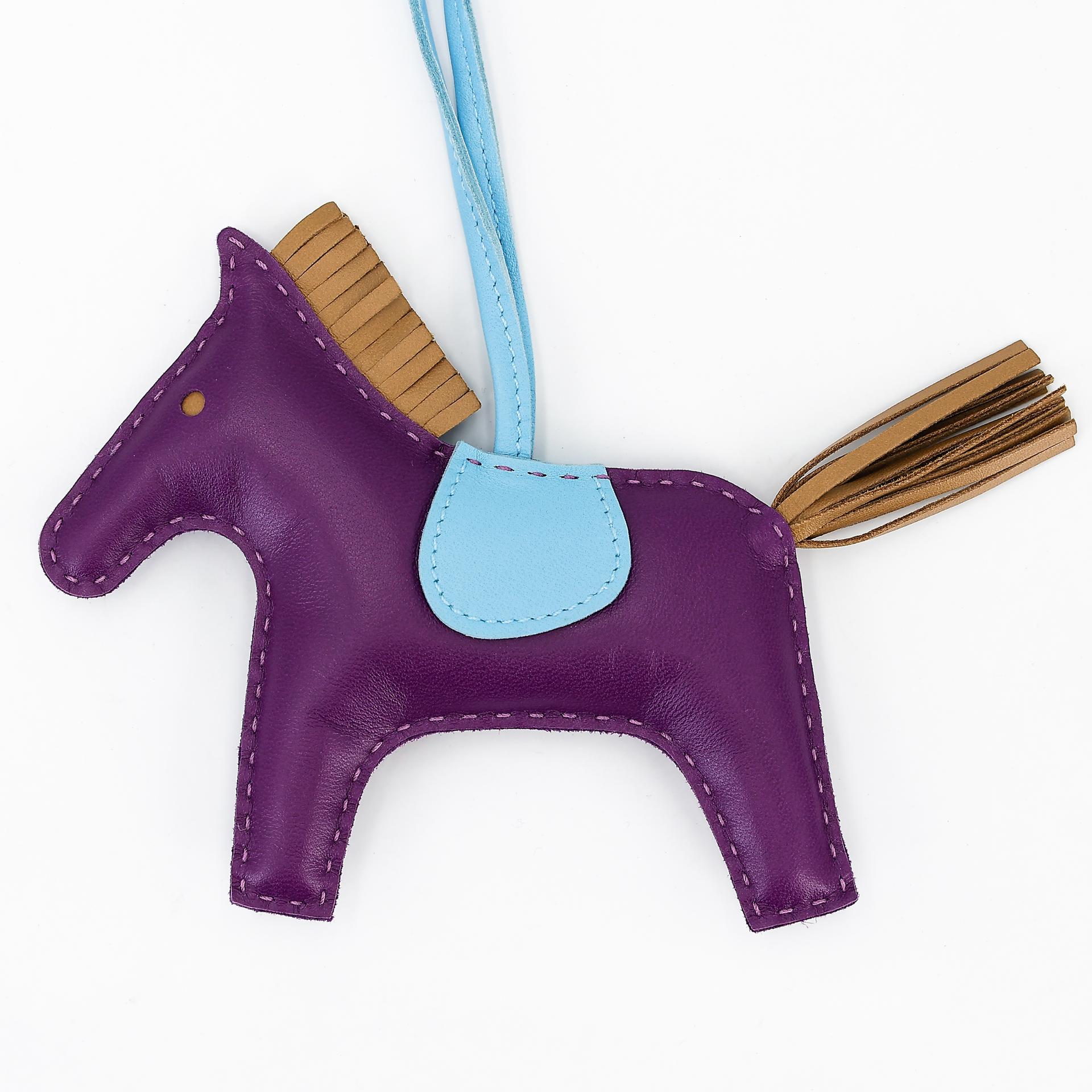 Excellent ( Rank SA ) HERMÈS Rodeo MM Anemone (P9) Kraft (2H) Celeste (7N) Agneau Y (2020) - 2