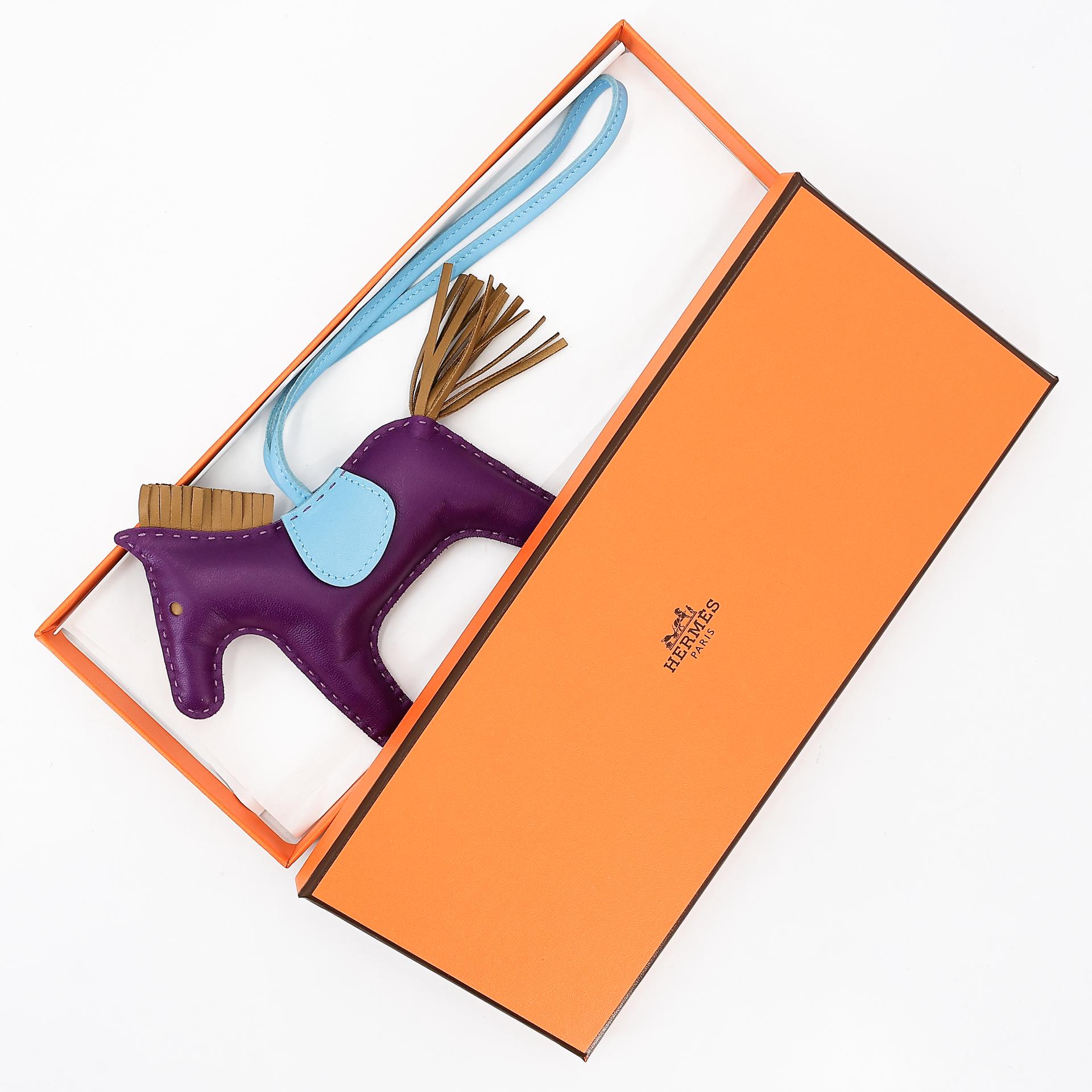 Excellent ( Rank SA ) HERMÈS Rodeo MM Anemone (P9) Kraft (2H) Celeste (7N) Agneau Y (2020) - 7
