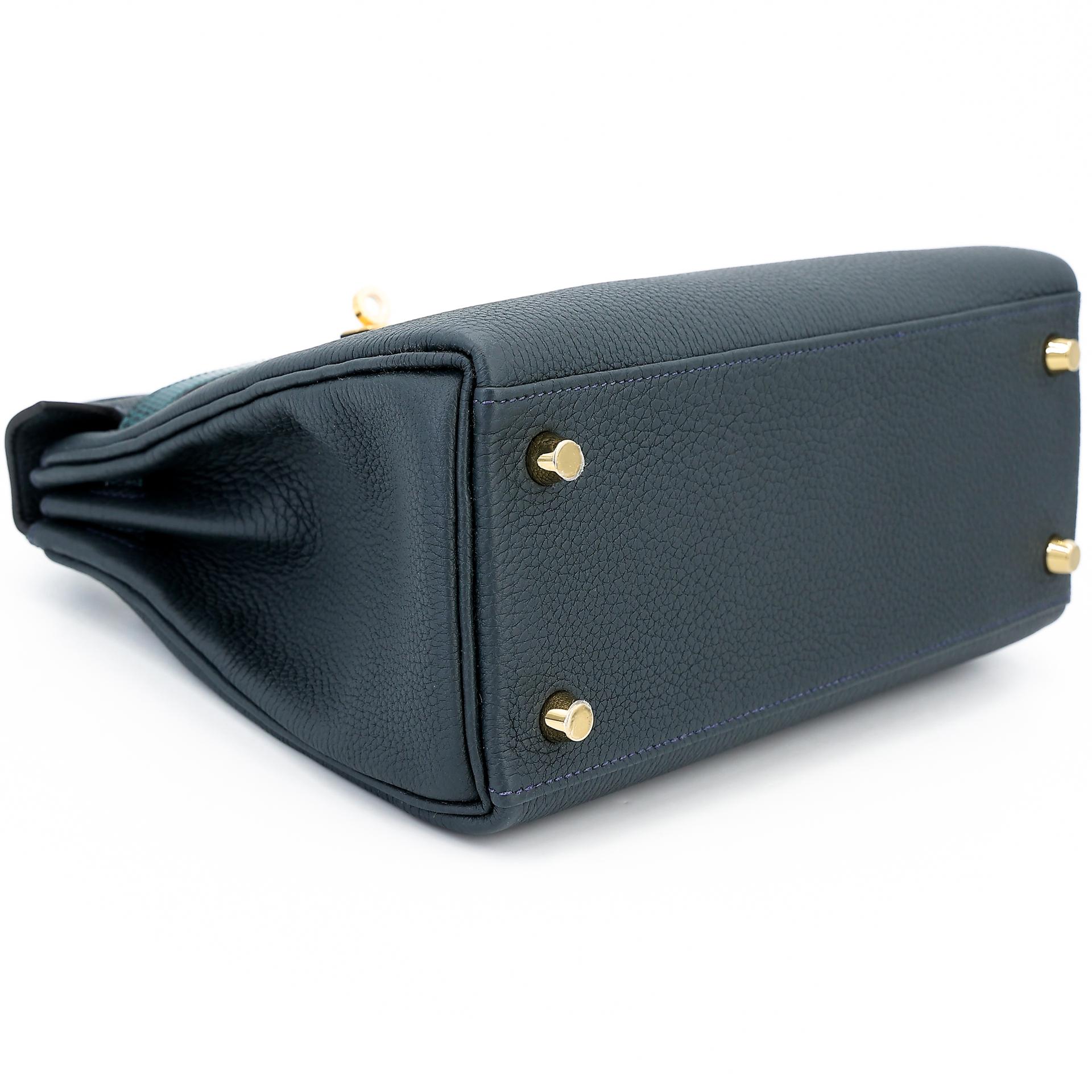 Brand New ( Rank N ) HERMÈS Kelly 25 Touch Vert Cypress (6O) Vert Rousseau (V0) Togo Lizard Gold hardware W (2024) - 5