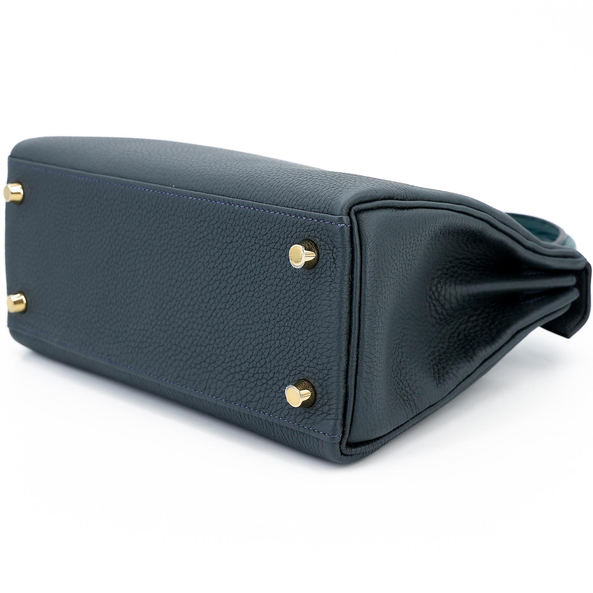Brand New ( Rank N ) HERMÈS Kelly 25 Touch Vert Cypress (6O) Vert Rousseau (V0) Togo Lizard Gold hardware W (2024) - 6