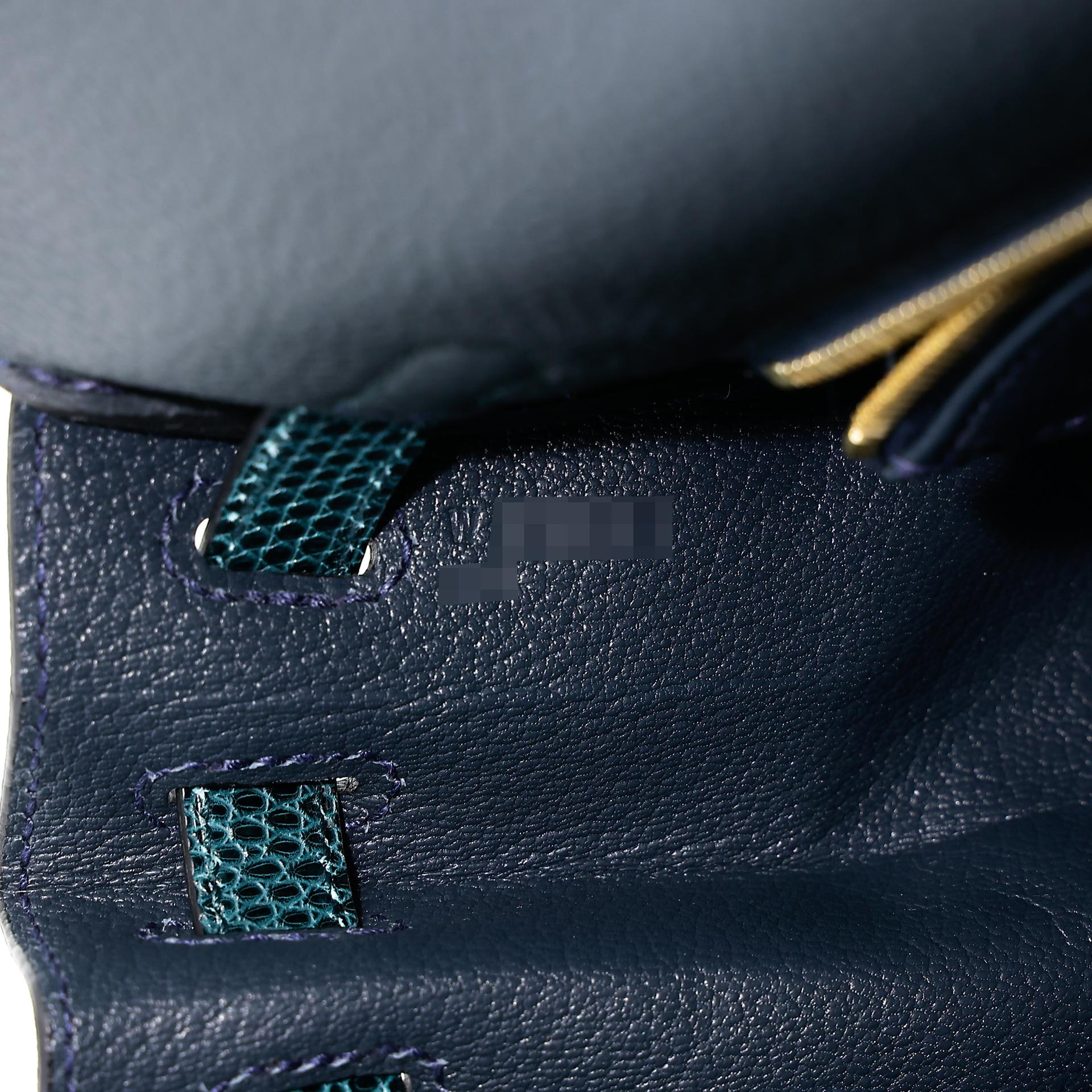 Brand New ( Rank N ) HERMÈS Kelly 25 Touch Vert Cypress (6O) Vert Rousseau (V0) Togo Lizard Gold hardware W (2024) - 12