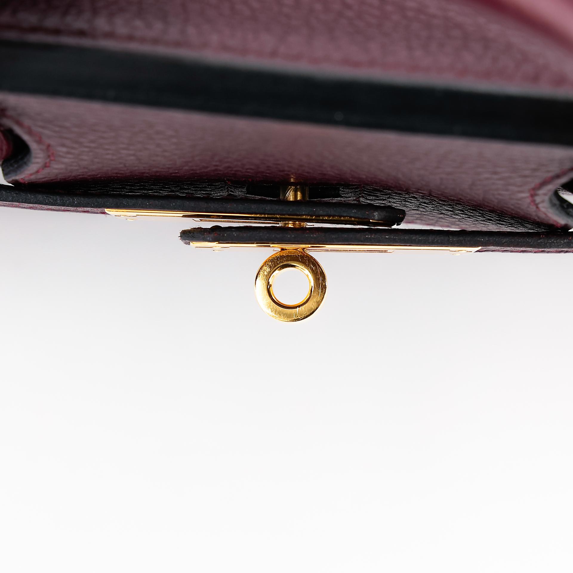 Very Good ( Rank A) HERMÈS Birkin 30 Prune (58) Clemence Gold hardware Square R (2014) - 20