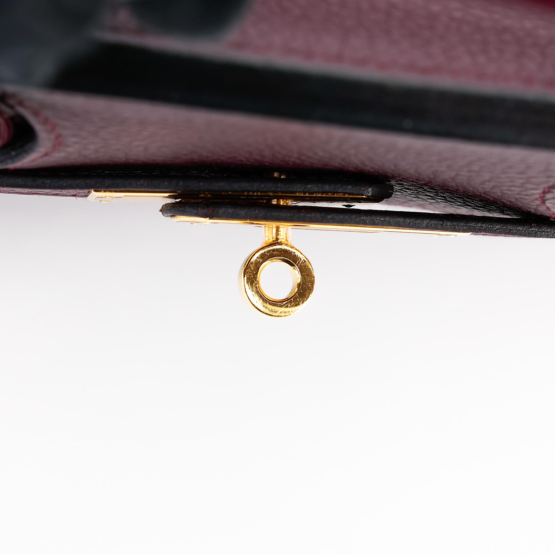 Very Good ( Rank A) HERMÈS Birkin 30 Prune (58) Clemence Gold hardware Square R (2014) - 21