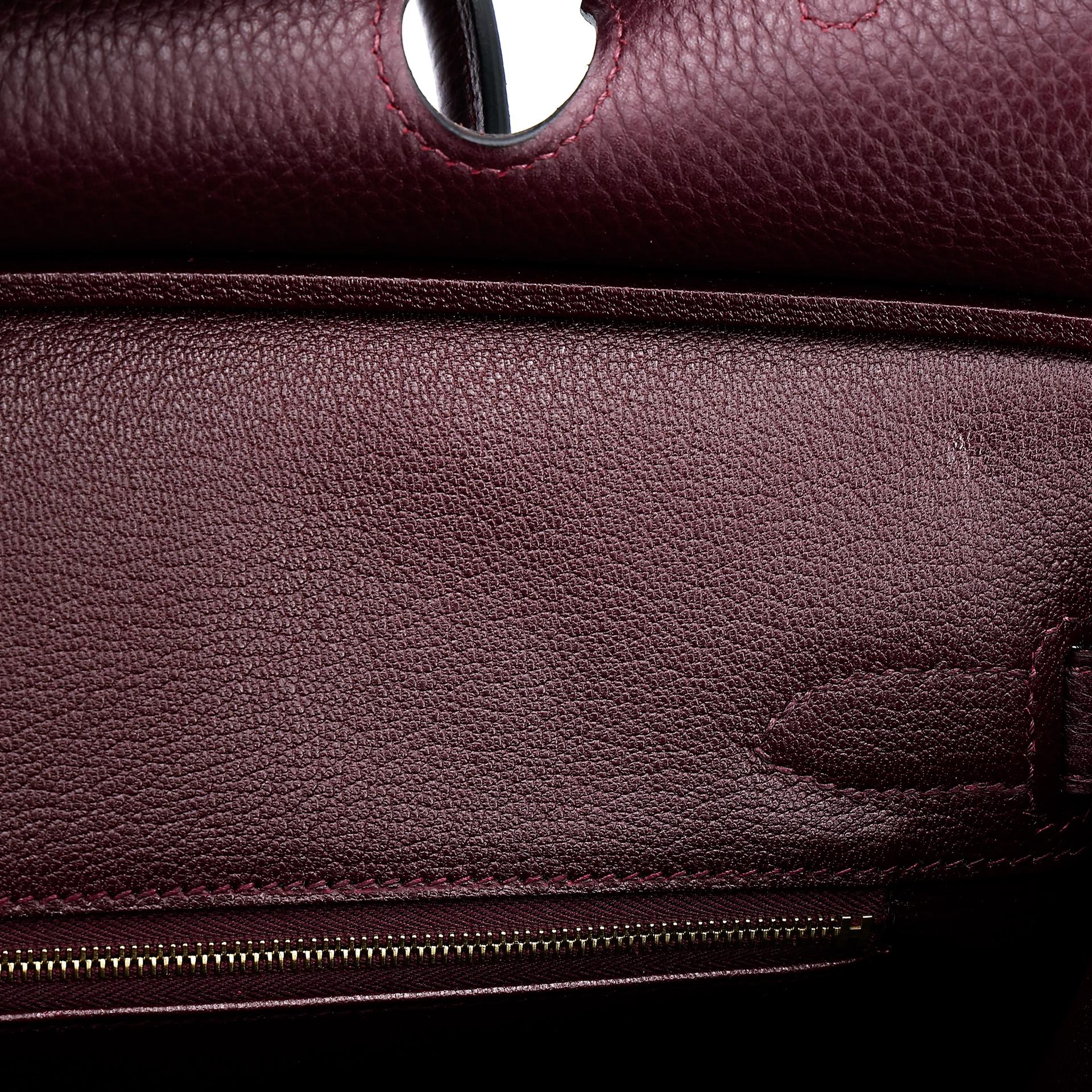 Very Good ( Rank A) HERMÈS Birkin 30 Prune (58) Clemence Gold hardware Square R (2014) - 28