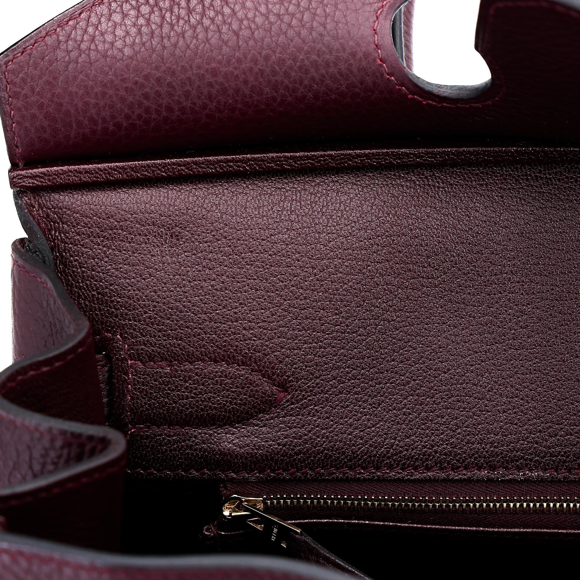 Very Good ( Rank A) HERMÈS Birkin 30 Prune (58) Clemence Gold hardware Square R (2014) - 29