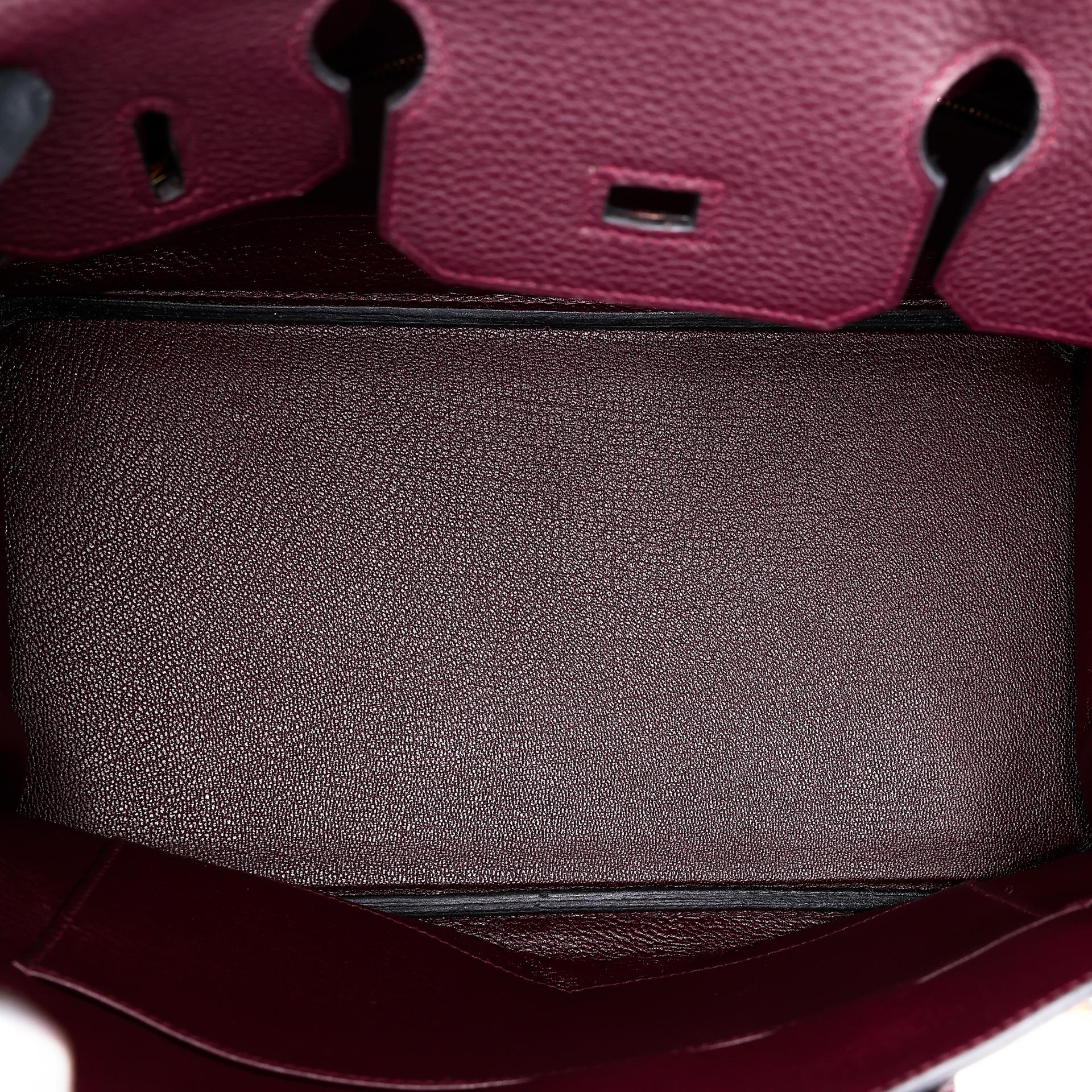 Very Good ( Rank A) HERMÈS Birkin 30 Prune (58) Clemence Gold hardware Square R (2014) - 27