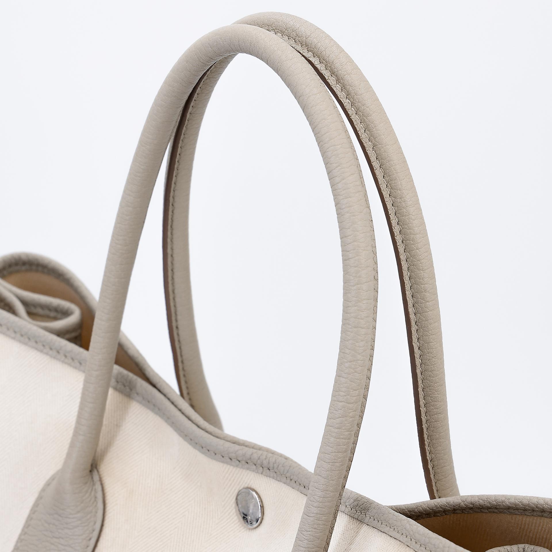 Very Good ( Rank A) HERMÈS Garden Party PM Nata (I2) Beton (8L) Canvas Negonda Palladium hardware D (2019) - 3