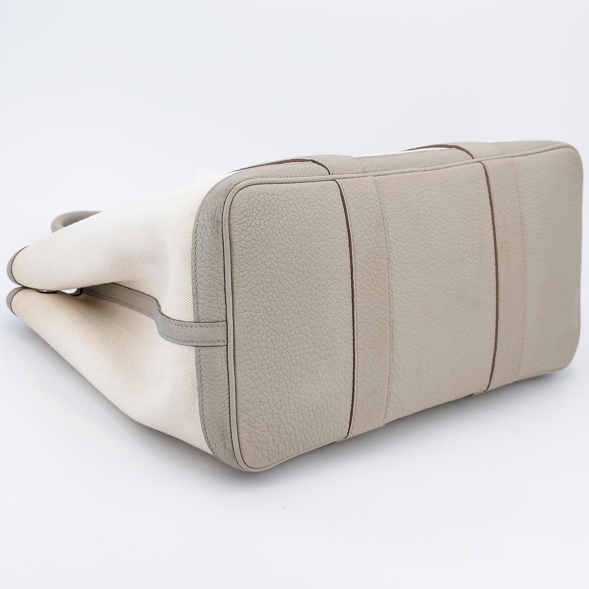 Very Good ( Rank A) HERMÈS Garden Party PM Nata (I2) Beton (8L) Canvas Negonda Palladium hardware D (2019) - 7