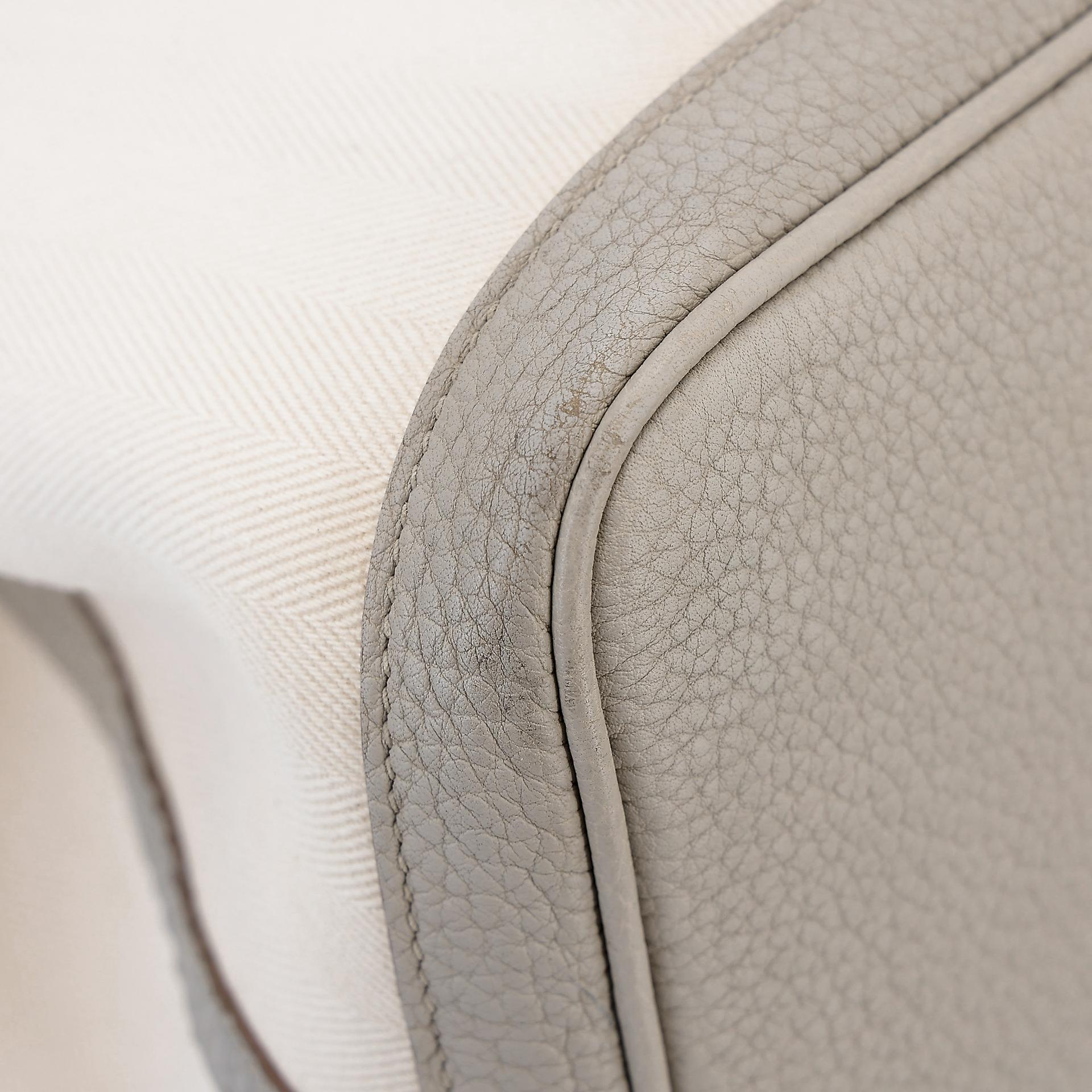 Very Good ( Rank A) HERMÈS Garden Party PM Nata (I2) Beton (8L) Canvas Negonda Palladium hardware D (2019) - 9