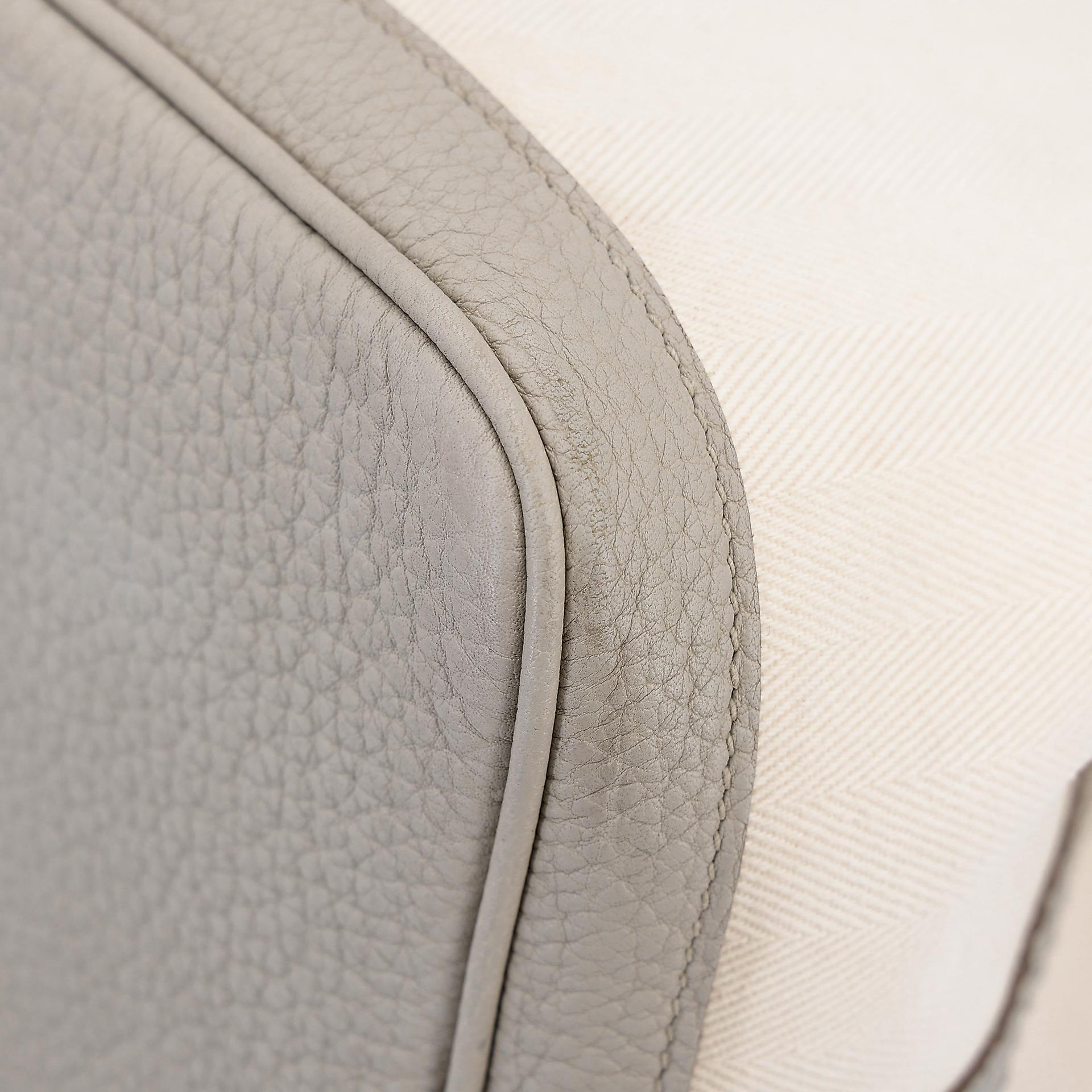 Very Good ( Rank A) HERMÈS Garden Party PM Nata (I2) Beton (8L) Canvas Negonda Palladium hardware D (2019) - 10