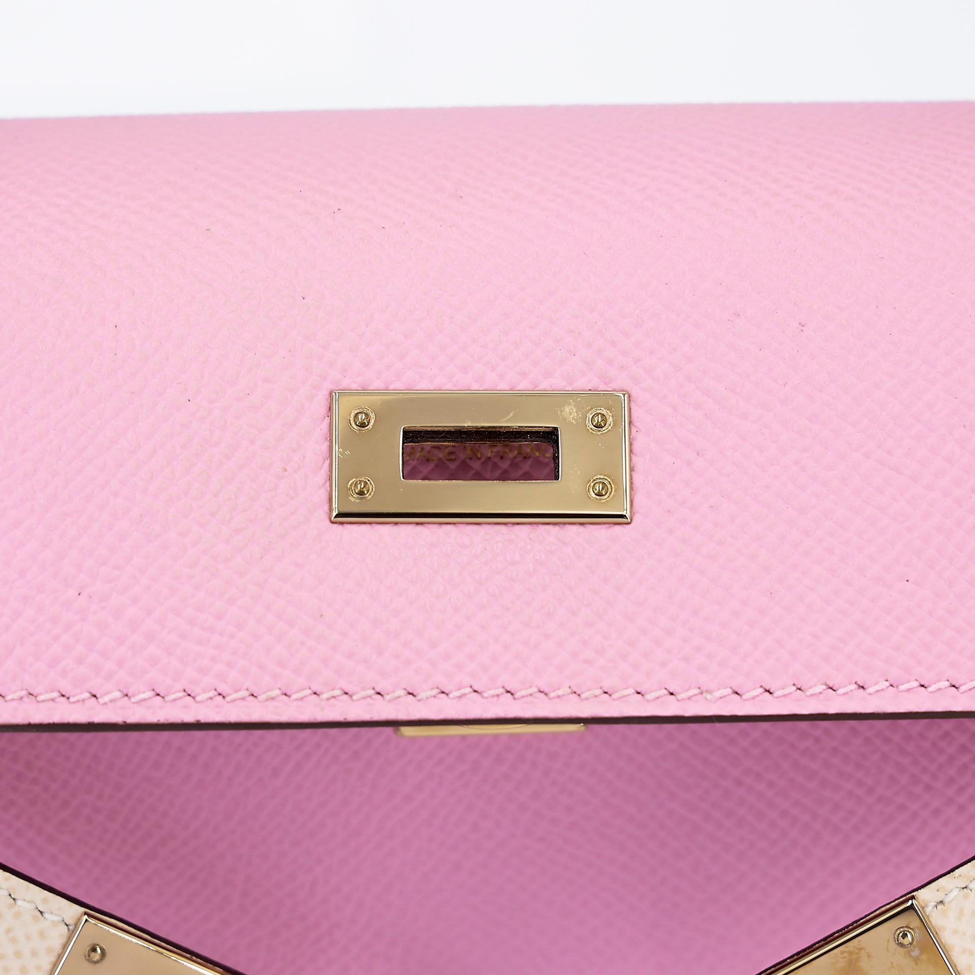 Very Good ( Rank A) HERMÈS Special Order Kelly 25 Sellier HSS Nata (I2) Mauve Sylvestre (X9) Epsom Gold hardware B (2023) - 17