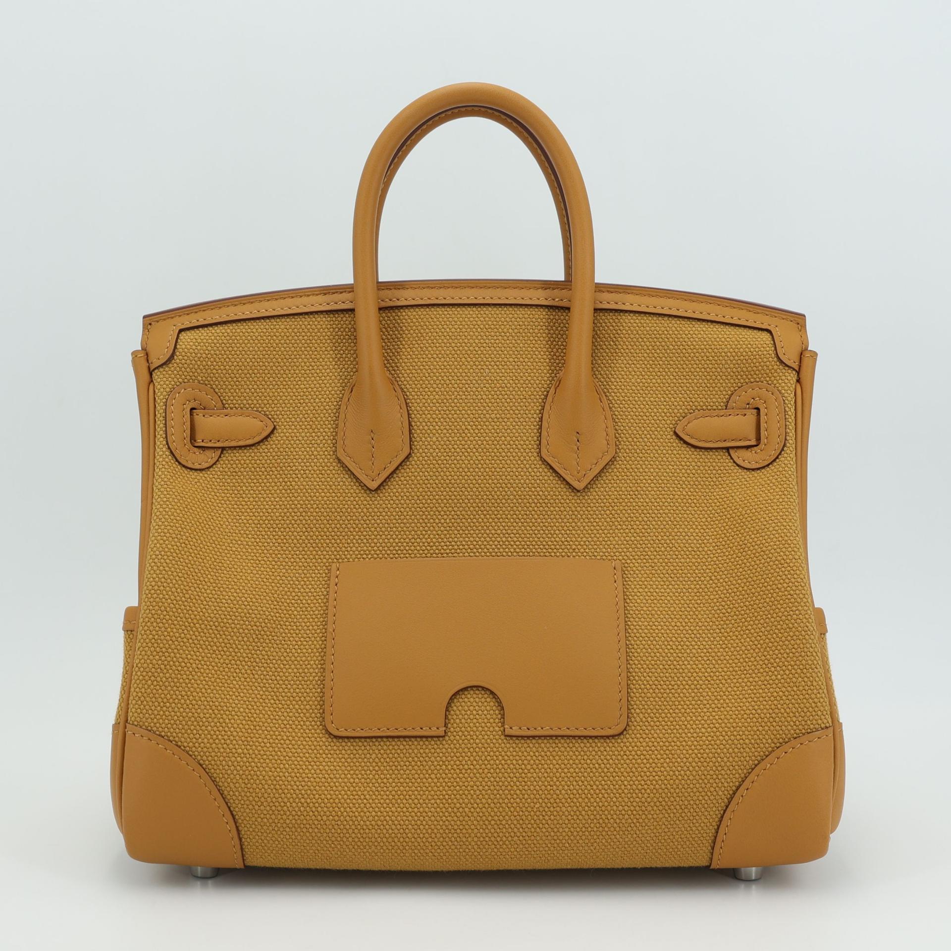 Brand New ( Rank N ) HERMÈS Limited Edition Birkin Cargo 25 Sesame (2S) Canvas Togo Palladium hardware W (2024) - 2