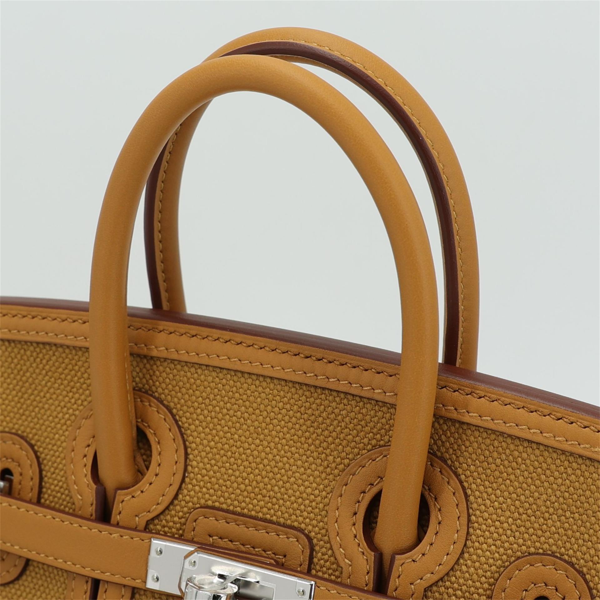 Brand New ( Rank N ) HERMÈS Limited Edition Birkin Cargo 25 Sesame (2S) Canvas Togo Palladium hardware W (2024) - 3