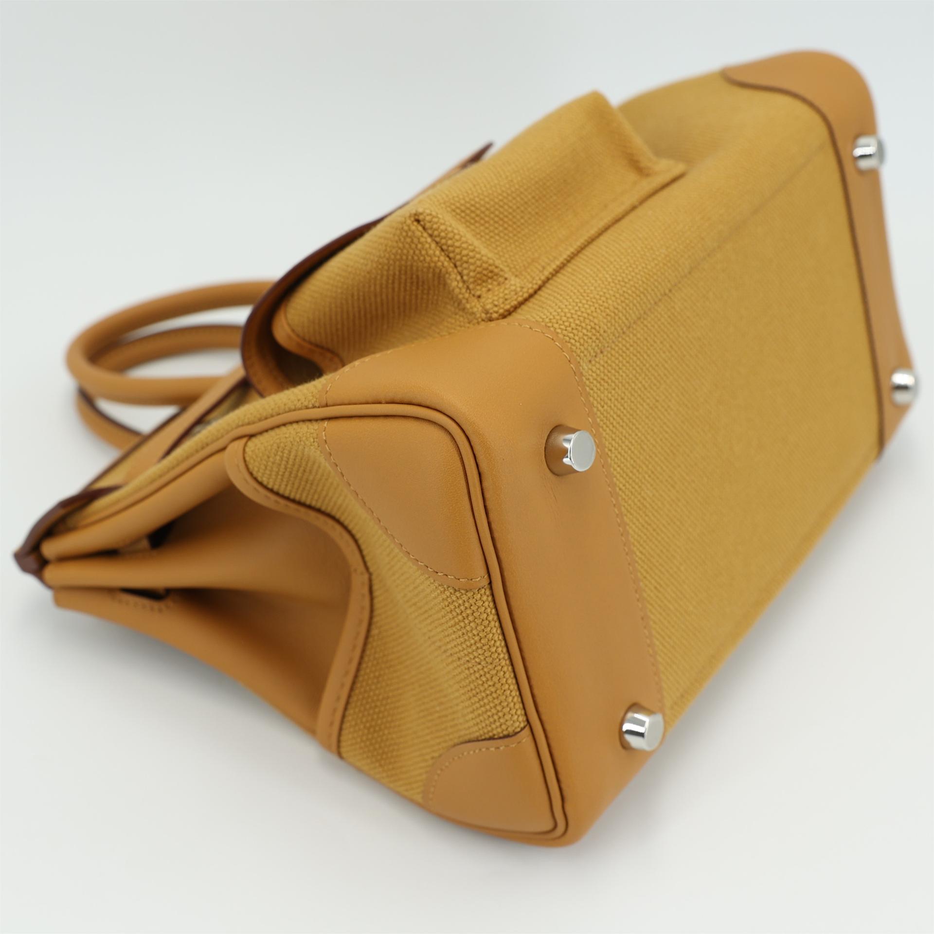 Brand New ( Rank N ) HERMÈS Limited Edition Birkin Cargo 25 Sesame (2S) Canvas Togo Palladium hardware W (2024) - 4