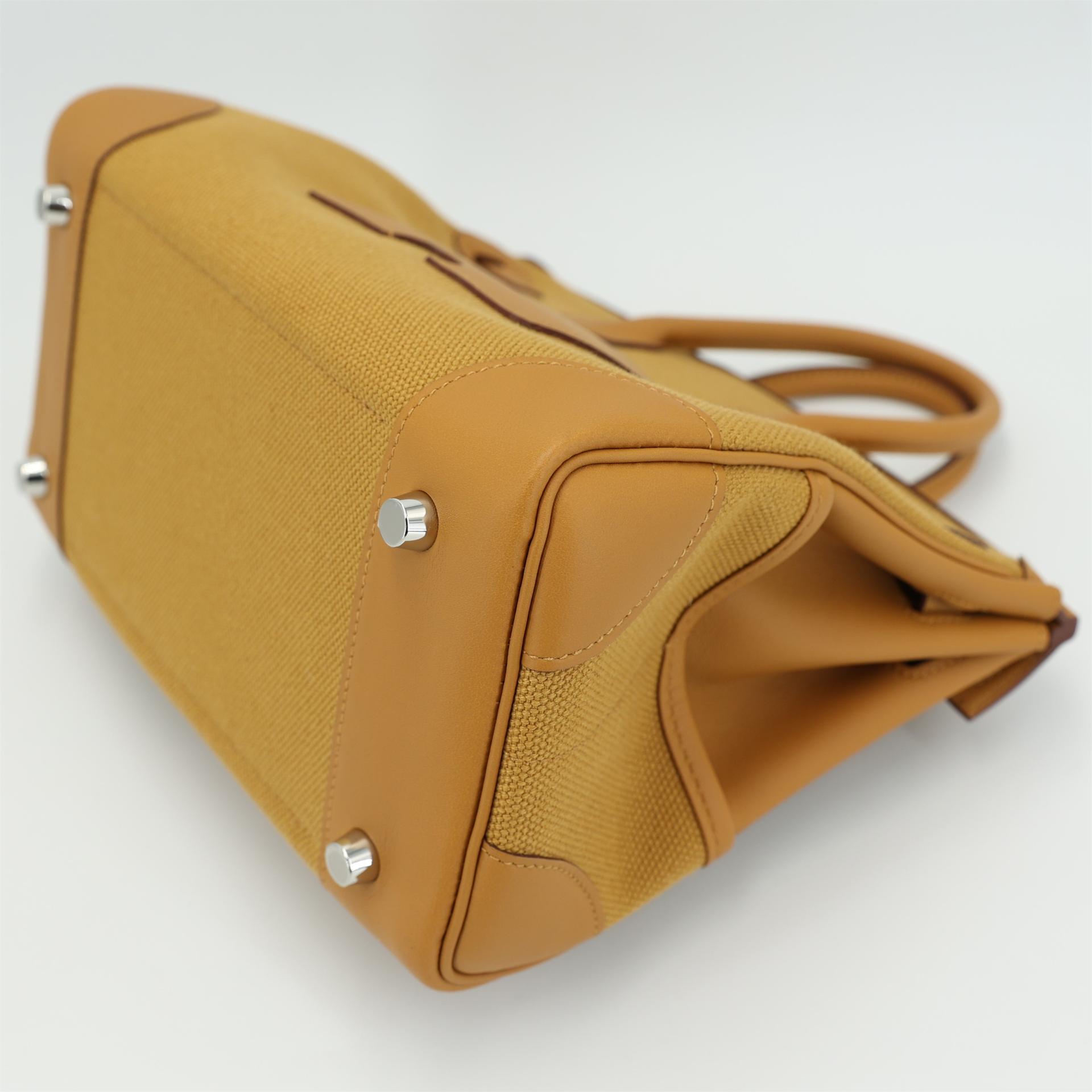 Brand New ( Rank N ) HERMÈS Limited Edition Birkin Cargo 25 Sesame (2S) Canvas Togo Palladium hardware W (2024) - 7