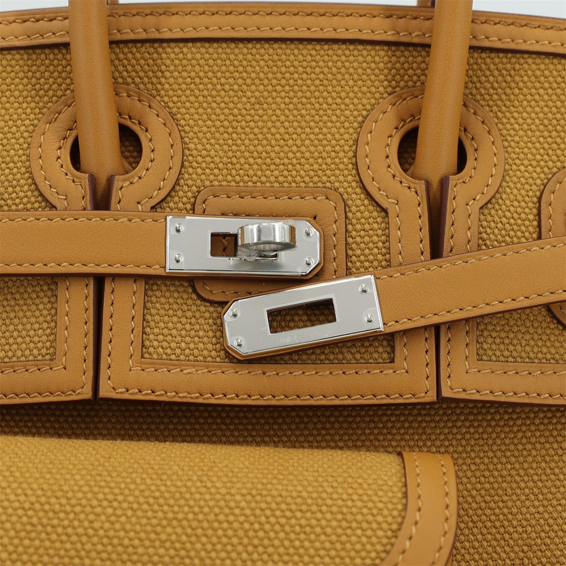 Brand New ( Rank N ) HERMÈS Limited Edition Birkin Cargo 25 Sesame (2S) Canvas Togo Palladium hardware W (2024) - 8