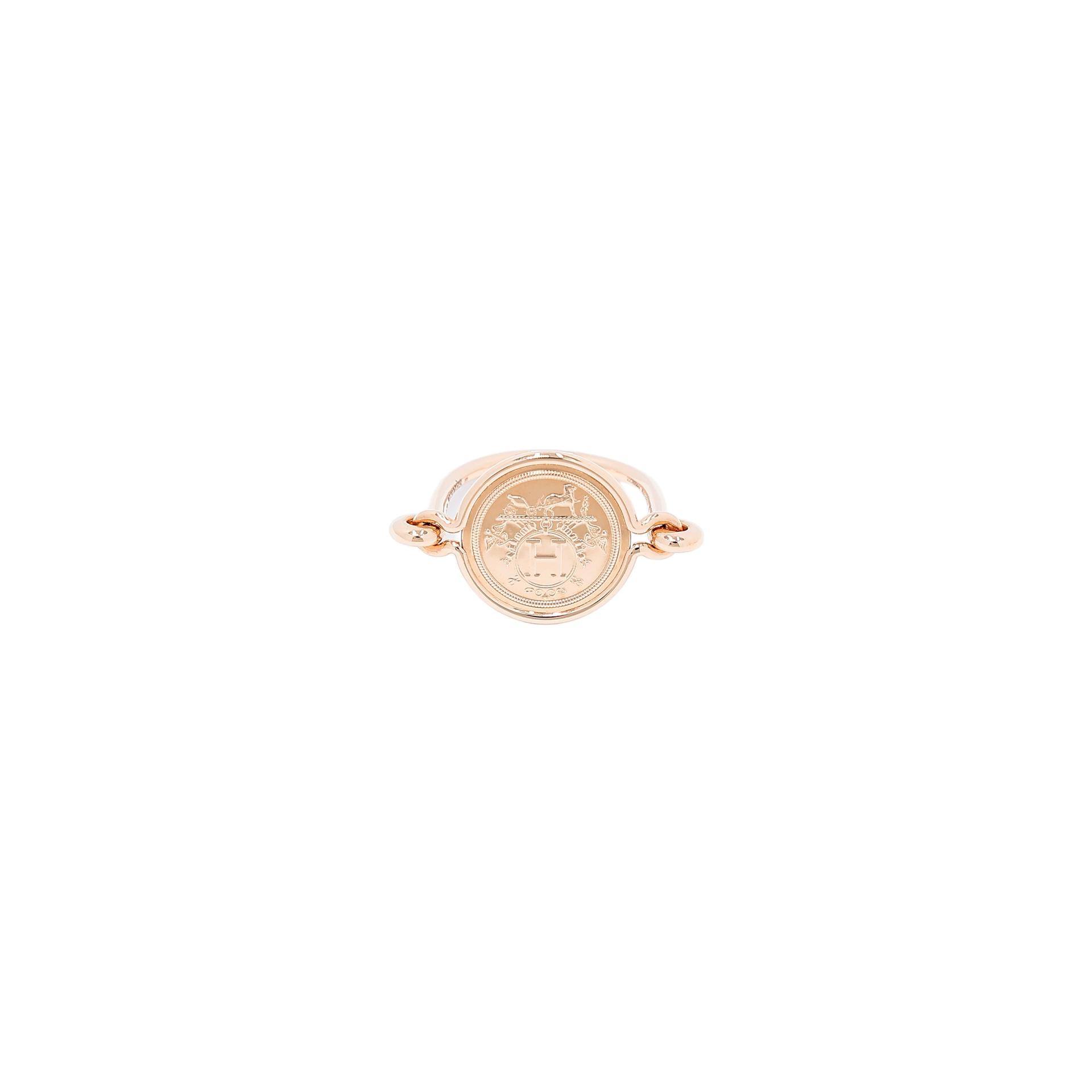 Unused ( Rank NS ) HERMÈS Ring Ex-Libris Rose Gold Rose Gold - 1
