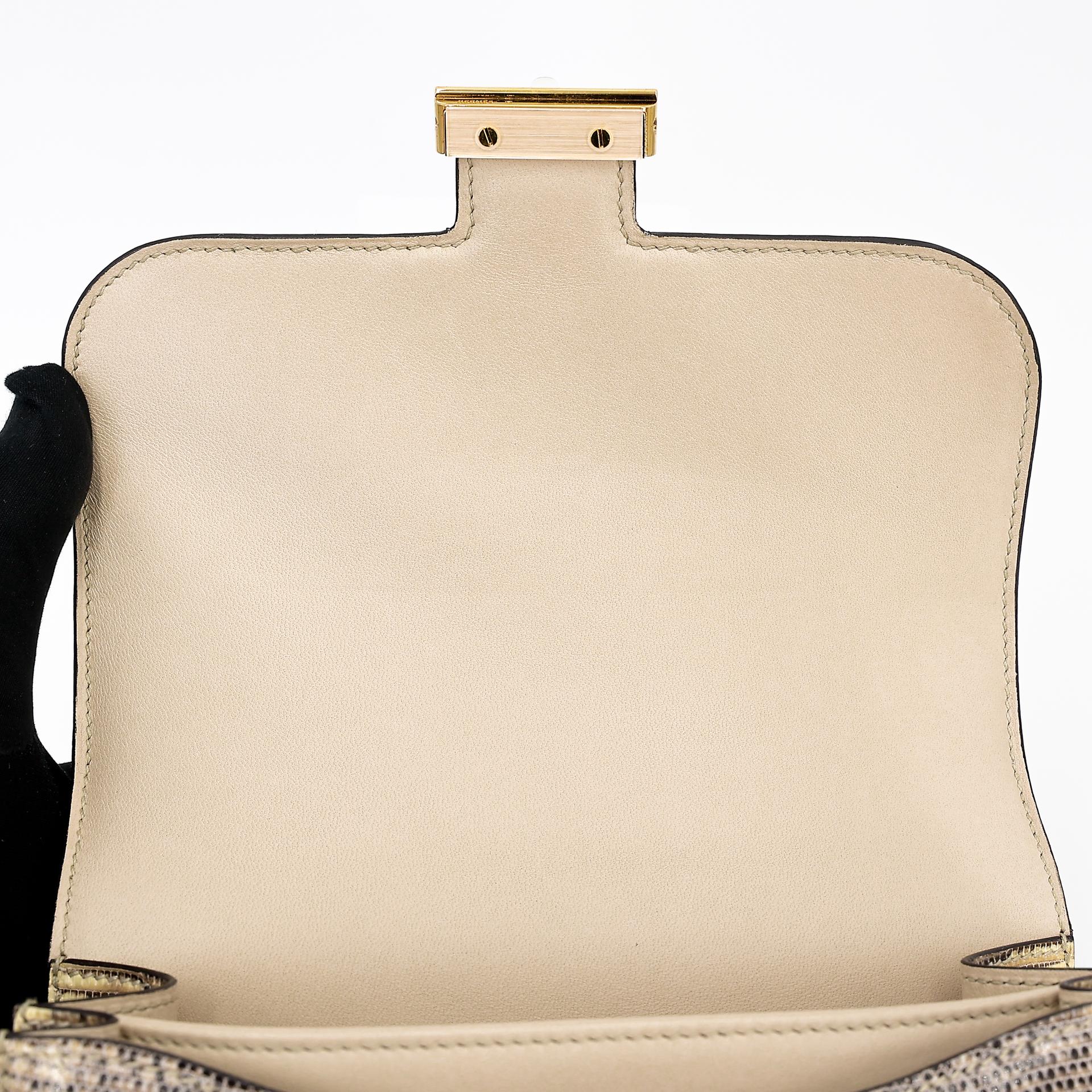 A美品 HERMÈS 愛馬仕 Constance 康康 Mini 19 1B 原色蜥蜴 Ombré 蜥蜴皮 金扣 D刻 2019年 - 11