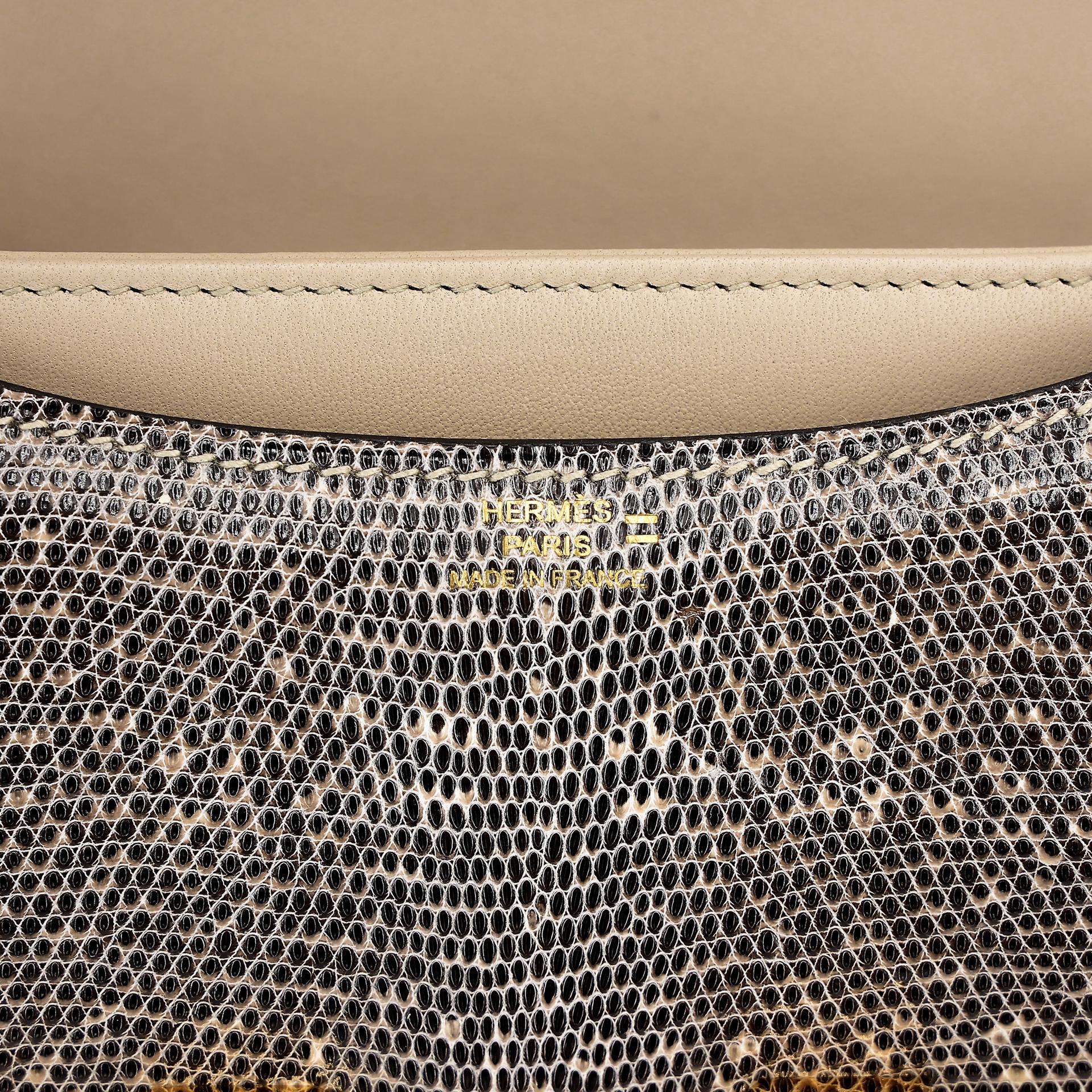 A美品 HERMÈS 愛馬仕 Constance 康康 Mini 19 1B 原色蜥蜴 Ombré 蜥蜴皮 金扣 D刻 2019年 - 13