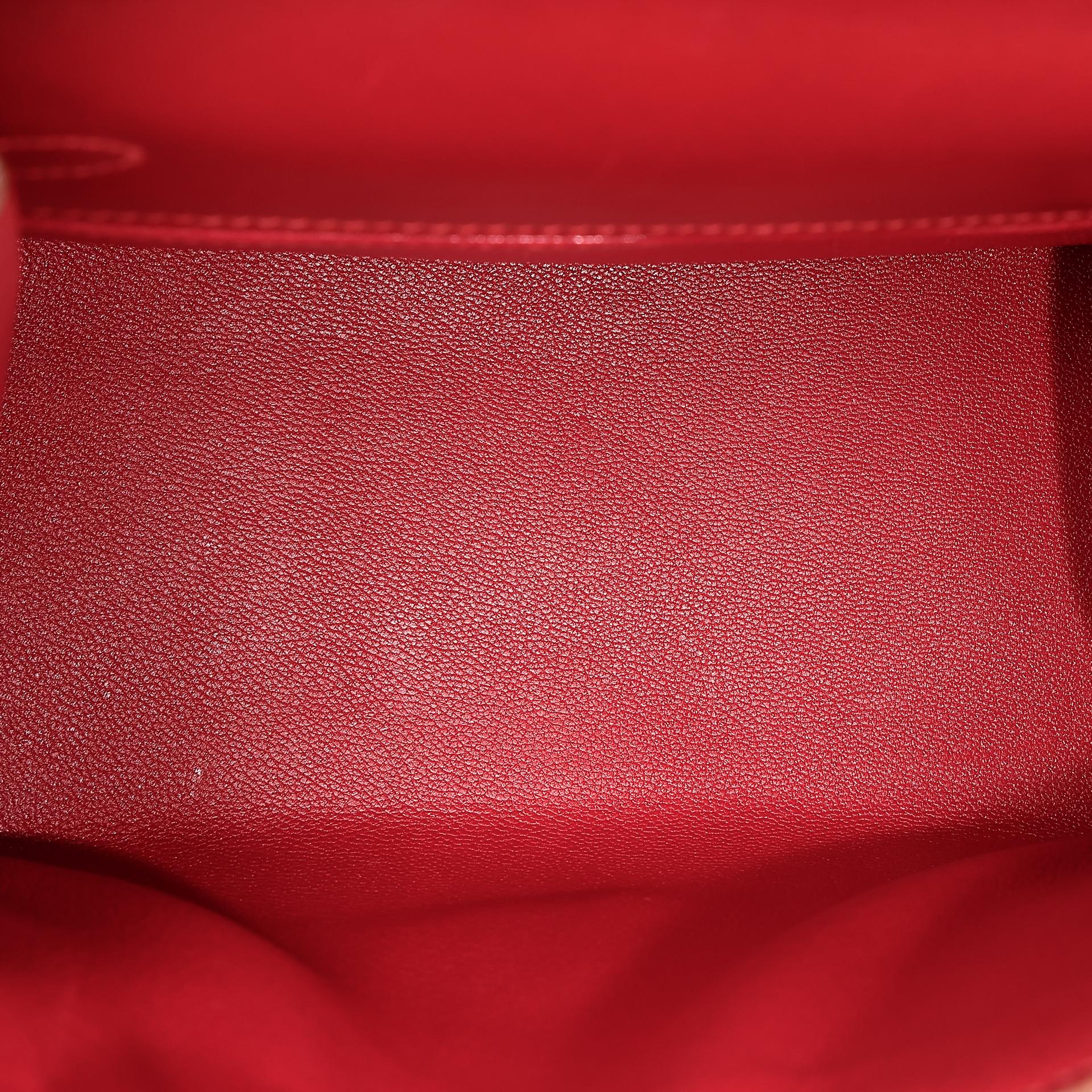 ランク A HERMÈS エルメス ミニケリー ルージュヴィフ (53) ボックスカーフ ゴールド金具 □B刻印 - 30