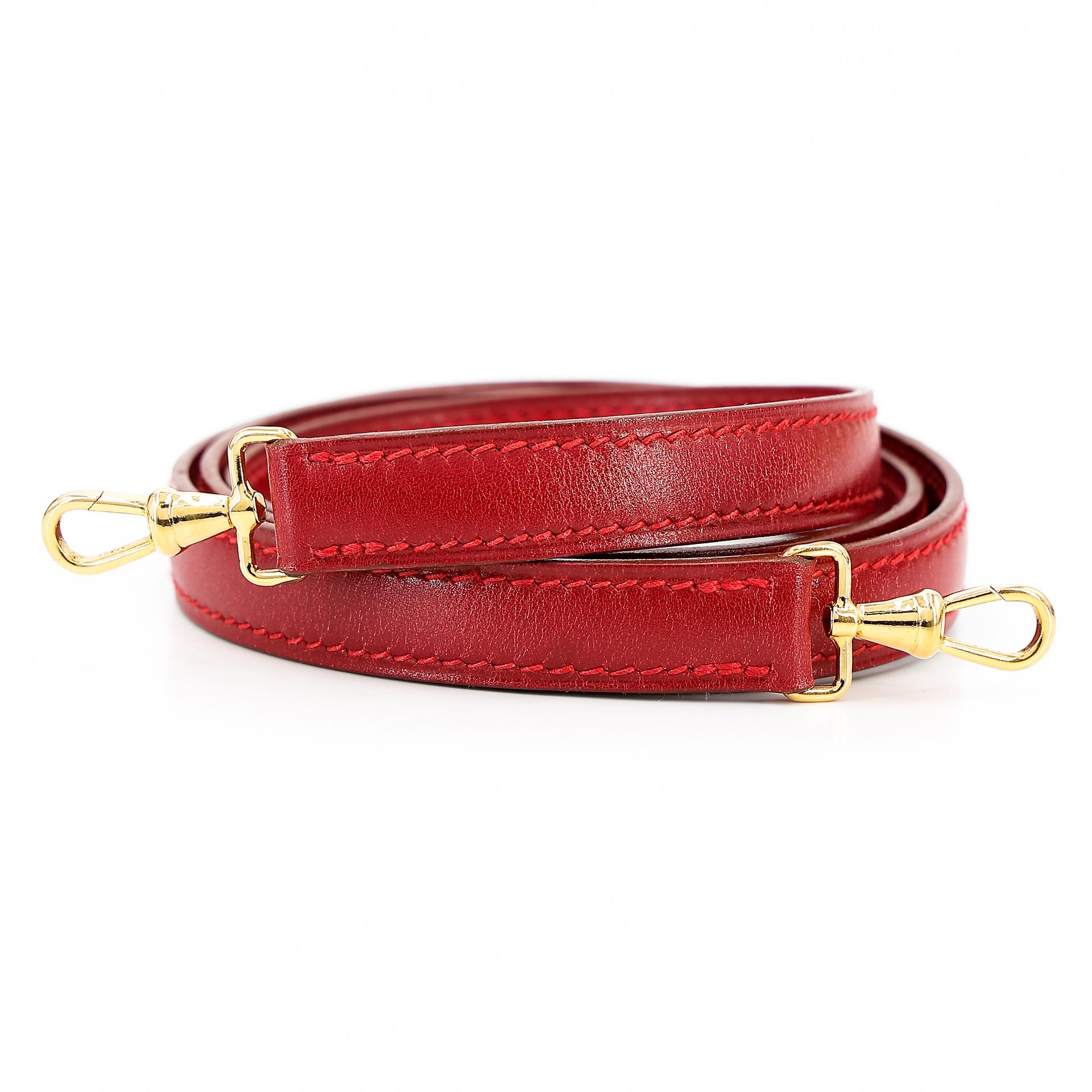ランク A HERMÈS エルメス ミニケリー ルージュヴィフ (53) ボックスカーフ ゴールド金具 □B刻印 - 34