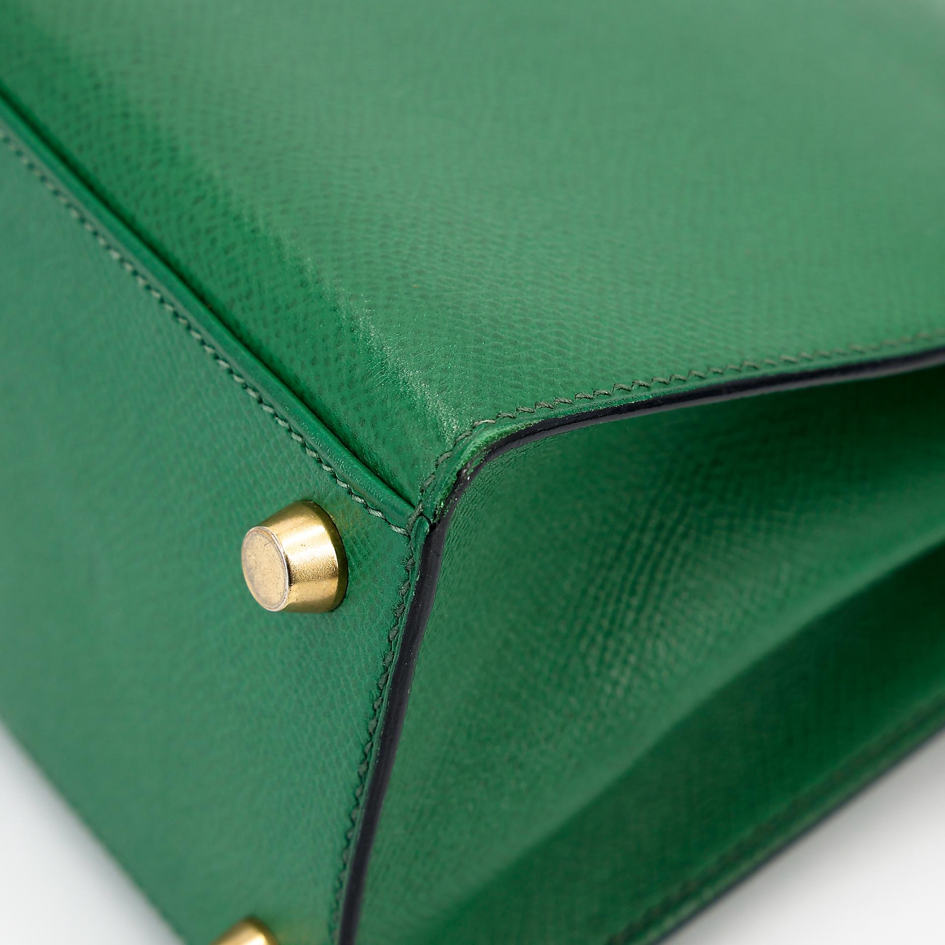 ランク B HERMÈS エルメス ミニケリー グリーン エプソン ゴールド金具 〇Y刻印 - 10