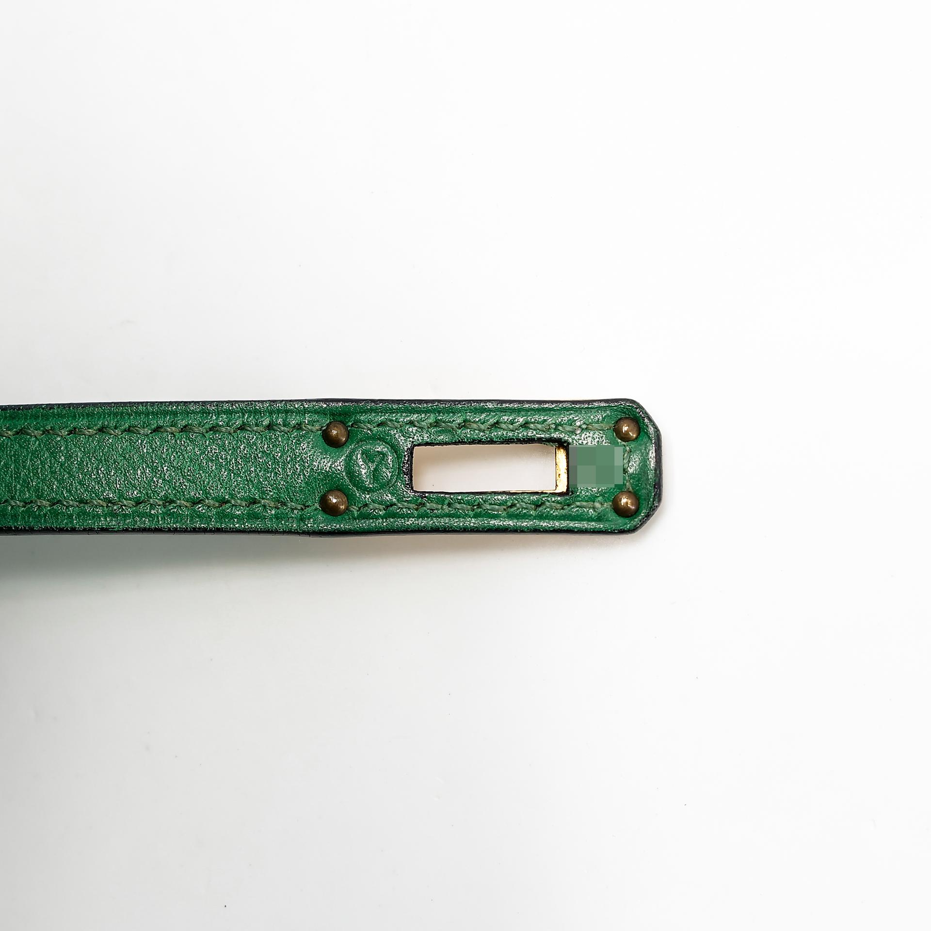 ランク B HERMÈS エルメス ミニケリー グリーン エプソン ゴールド金具 〇Y刻印 - 18