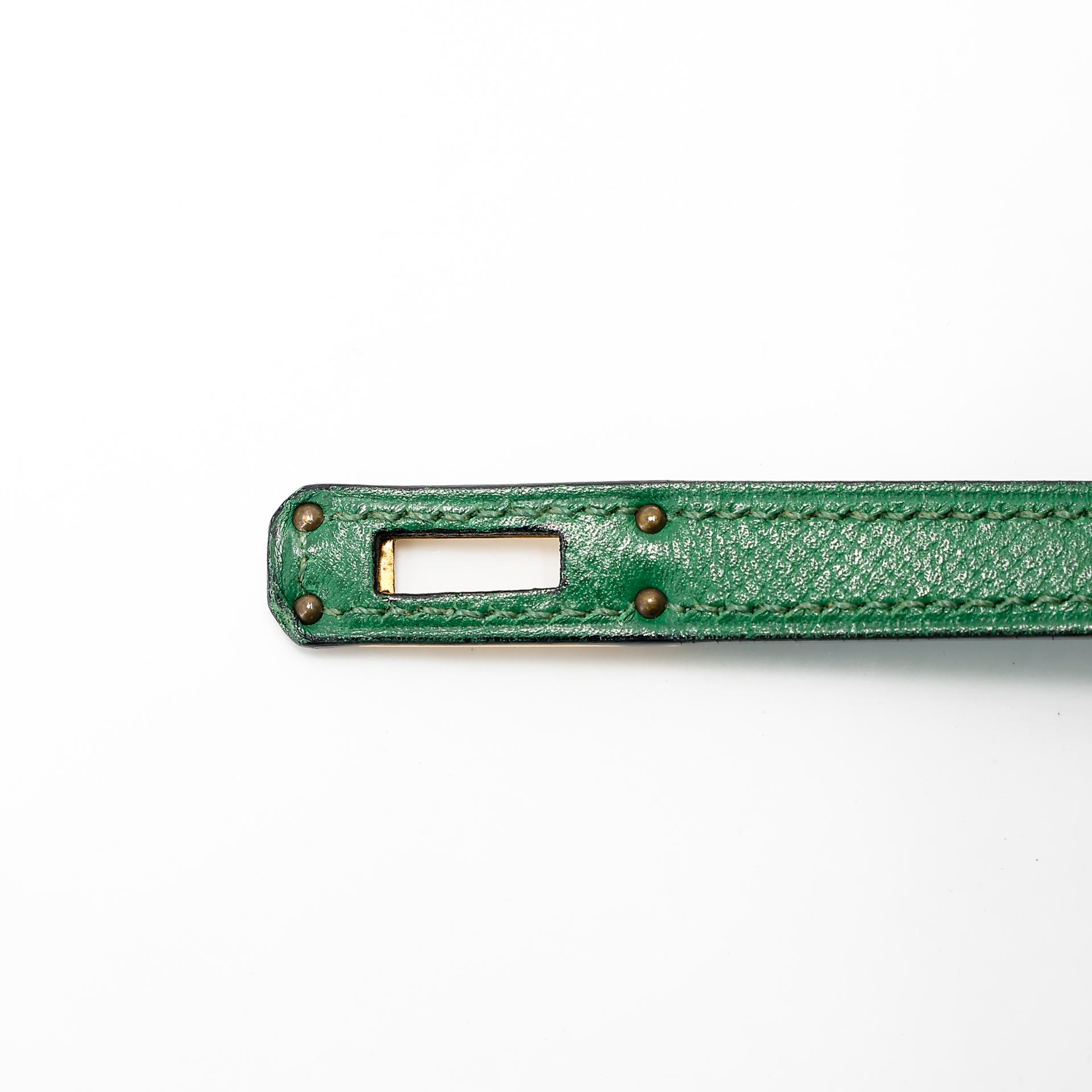 ランク B HERMÈS エルメス ミニケリー グリーン エプソン ゴールド金具 〇Y刻印 - 19